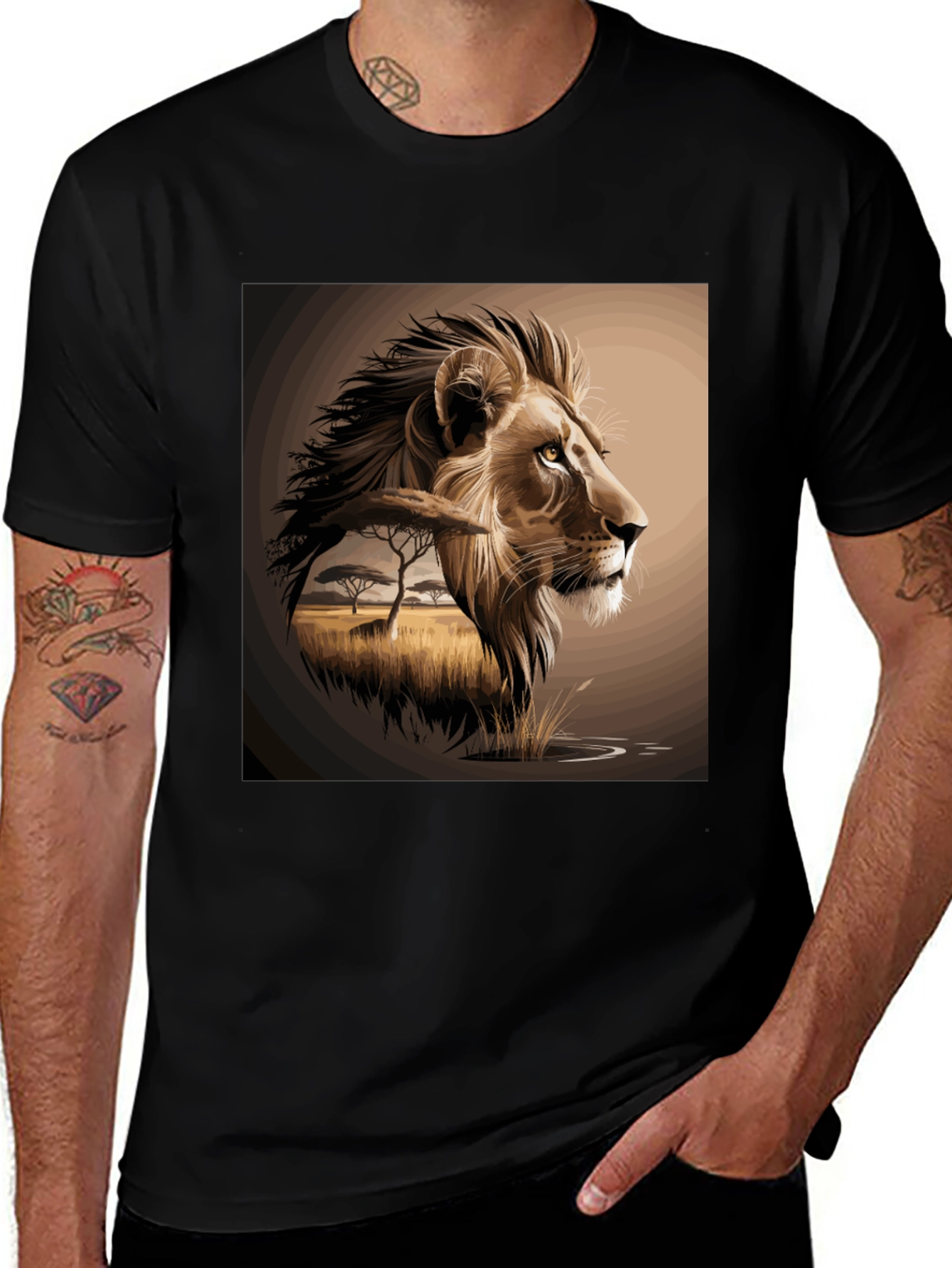 Variant 28 of Lion King Safari T-Shirt - Graphic Tee
