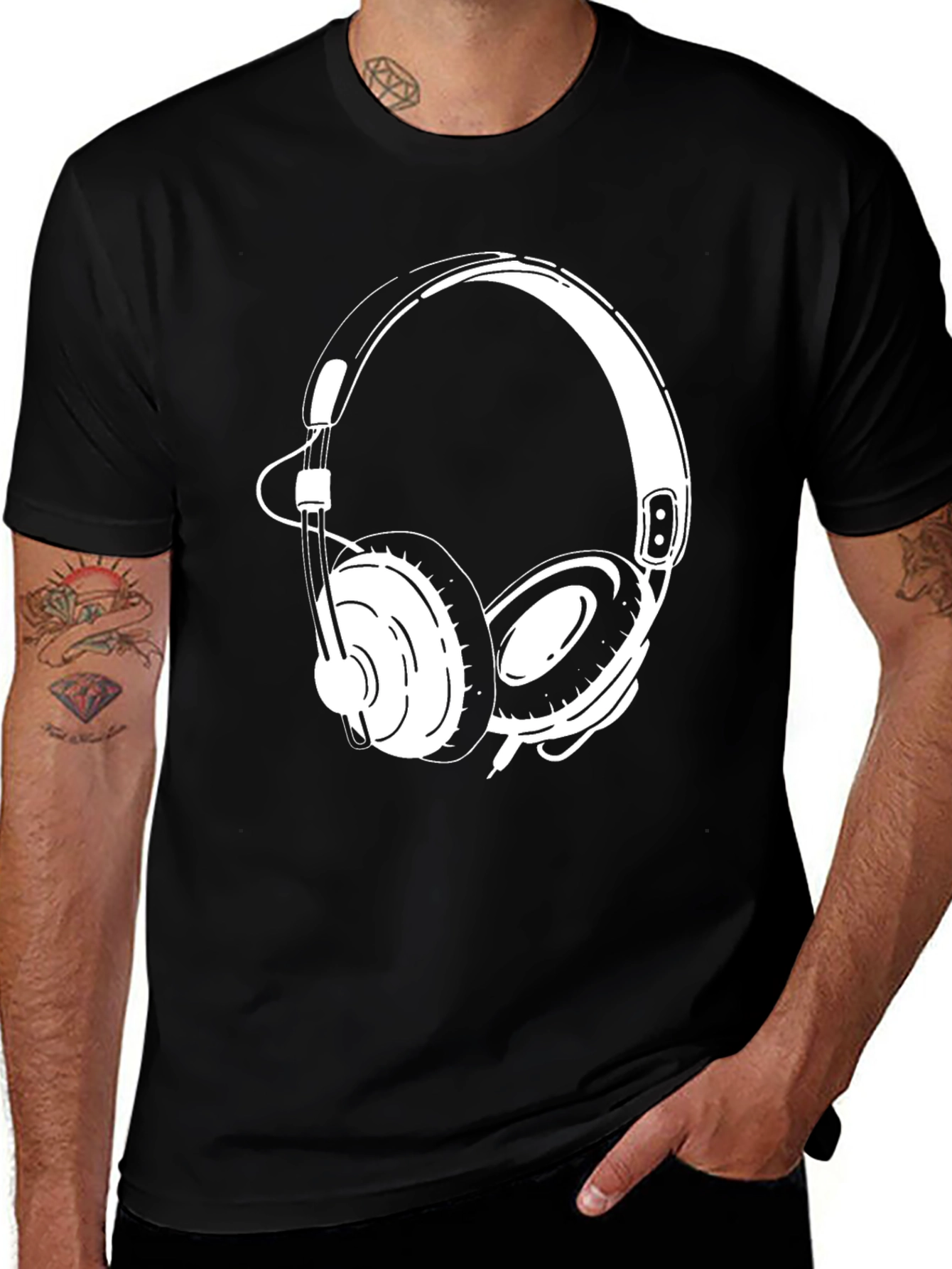 Variant 9 of Headphone Graphic Tee - Cool Music Lover T-Shirt