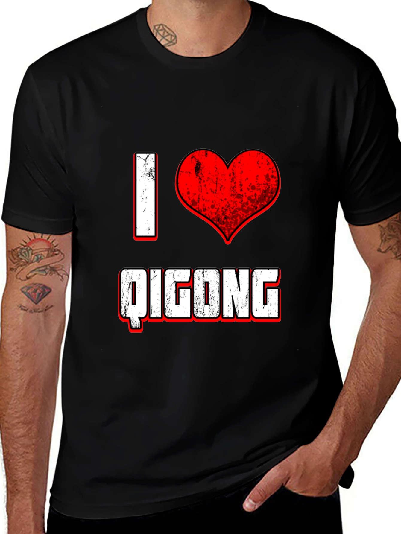 I Heart Qigong Black T-Shirt