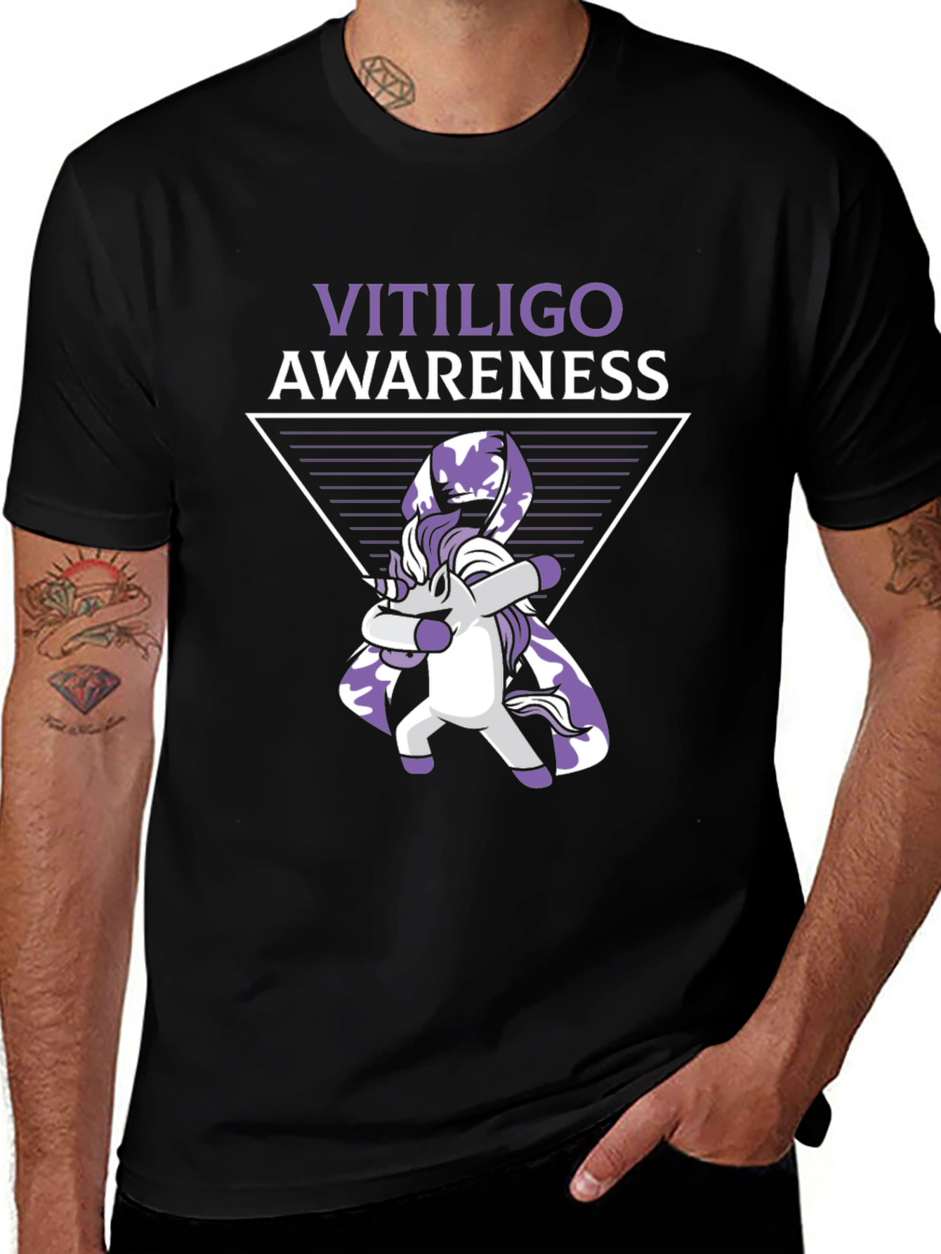 Variant 16 of Vitiligo Awareness Unicorn T-Shirt