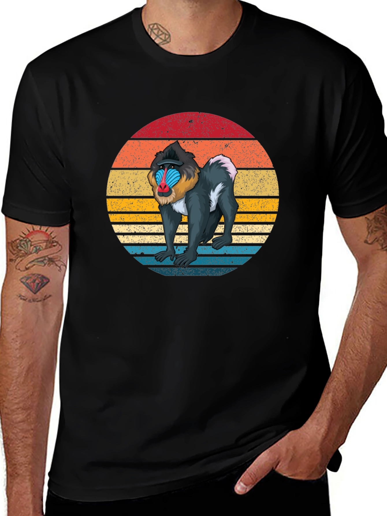 Variant 19 of Retro Mandrill Monkey T-Shirt