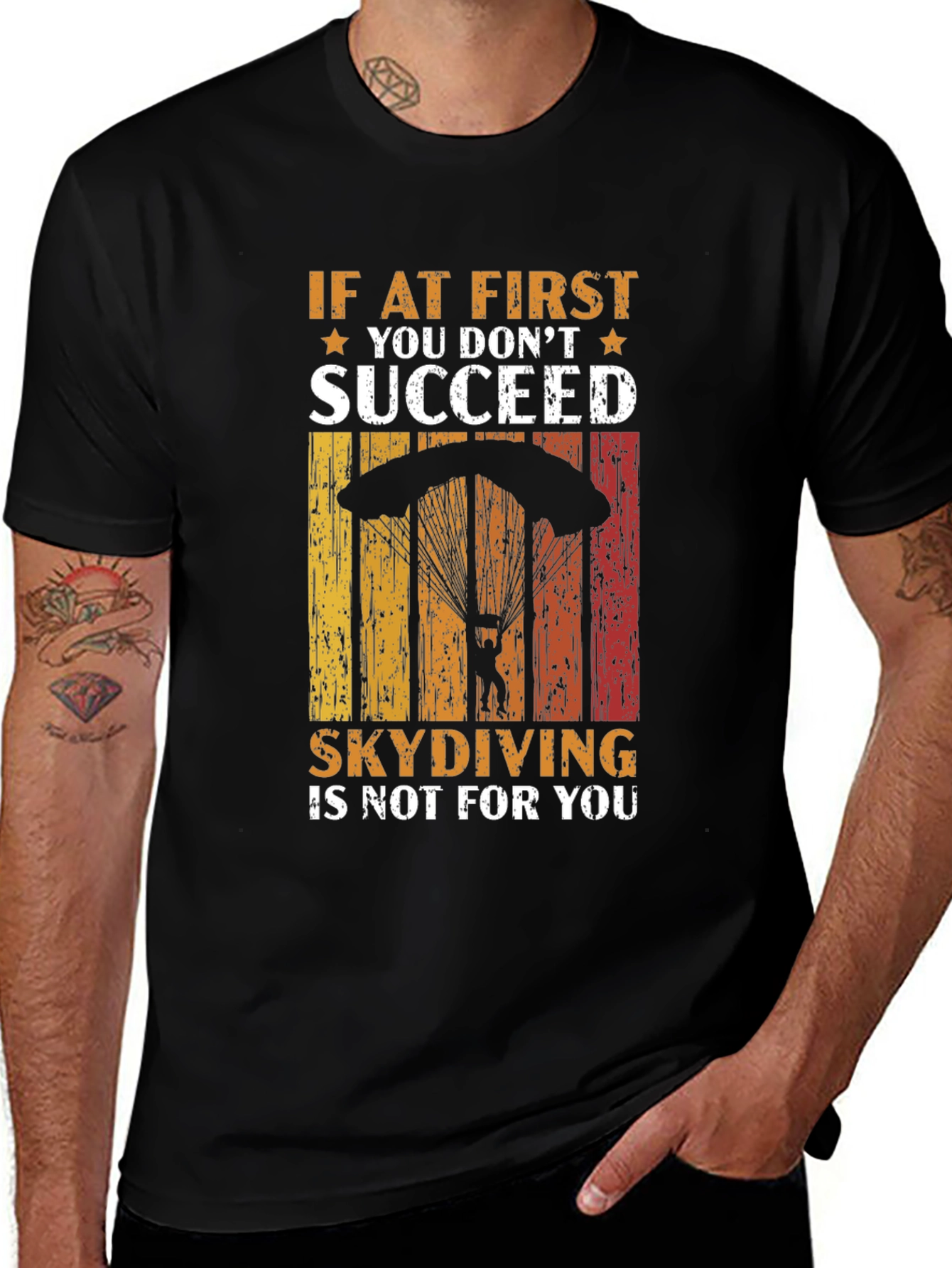 Skydiving T-Shirt - "If At First You Don't Succeed"