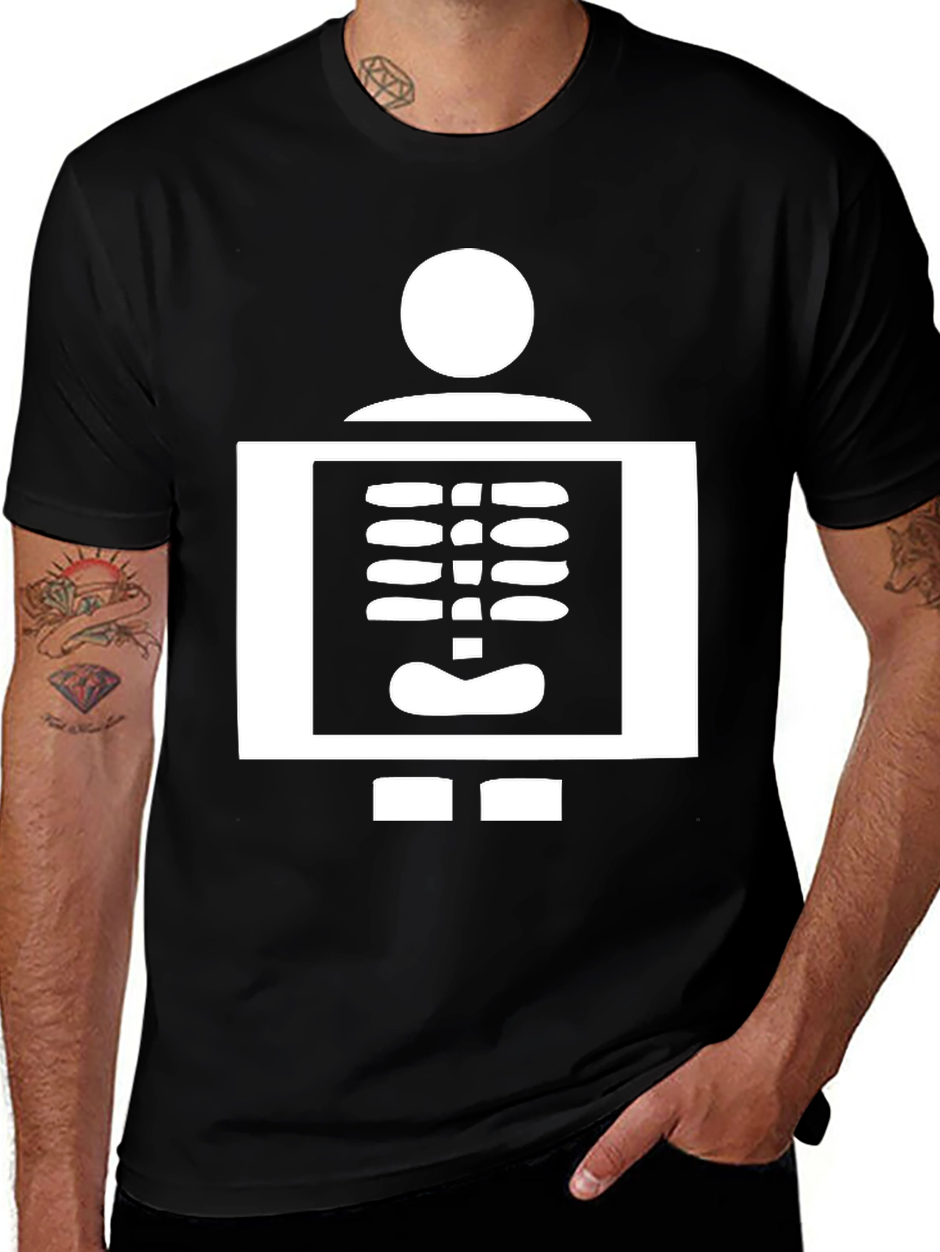Variant 14 of X-Ray Skeleton Novelty Black T-Shirt