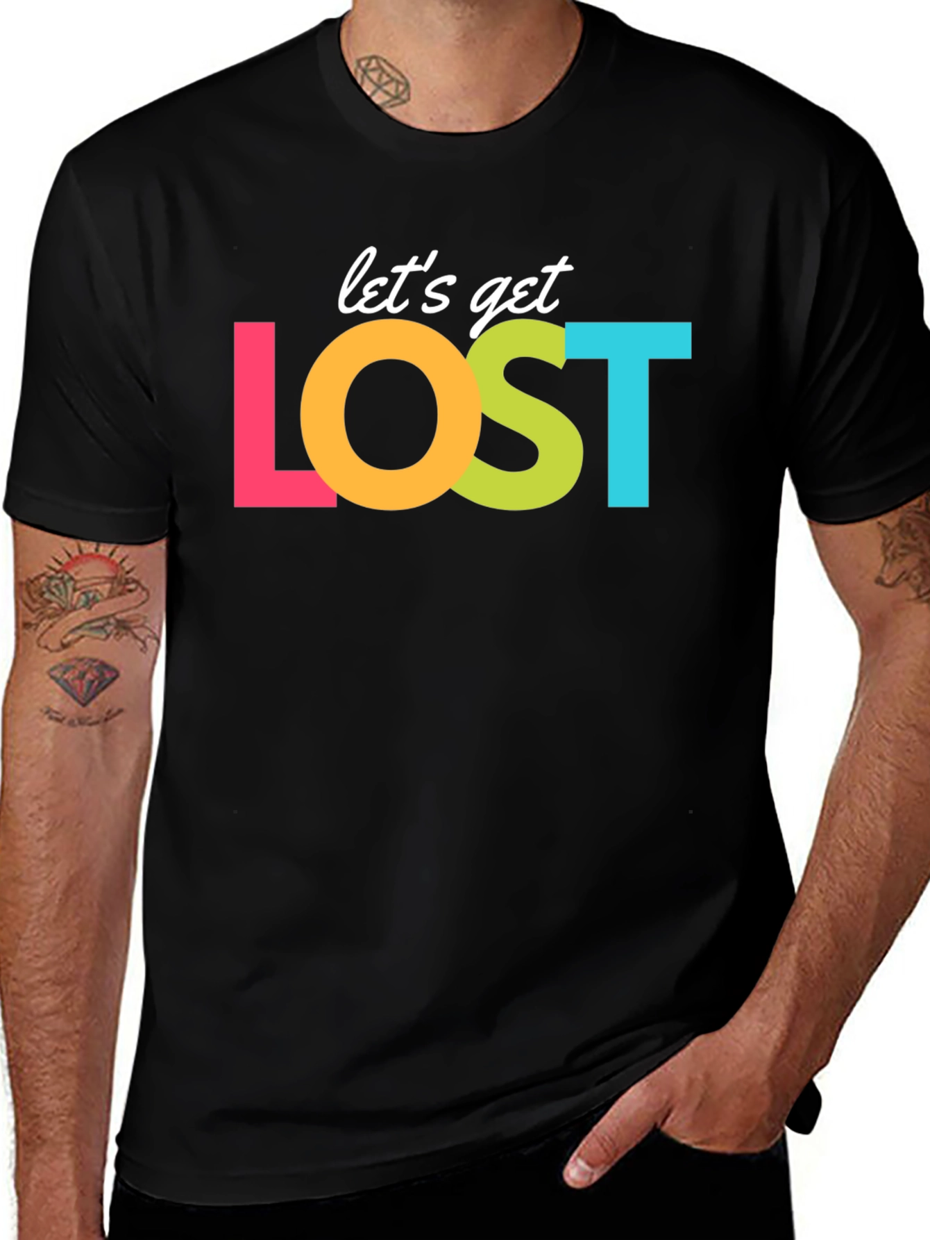 Variant 9 of Let's Get Lost Graphic Tee - Adventure Awaits!