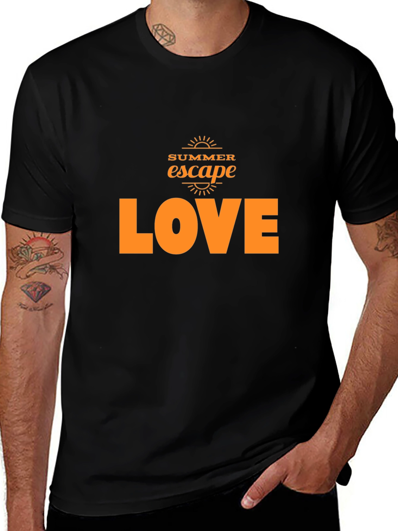Variant 17 of Summer Escape Love Graphic Black T-Shirt