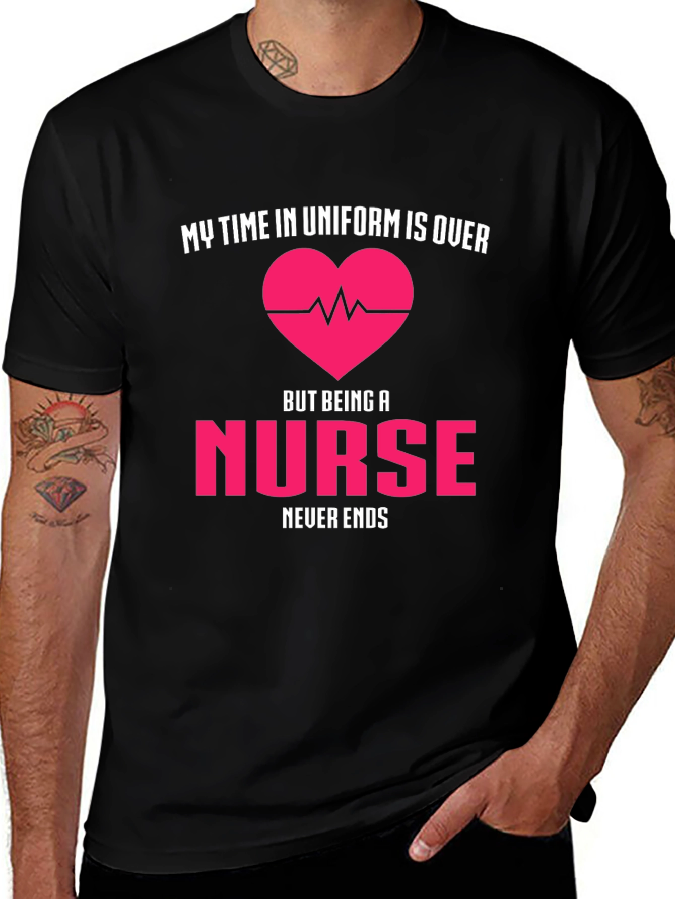 Variant 26 of Retired Nurse T-Shirt - My Time in Uniform is Over