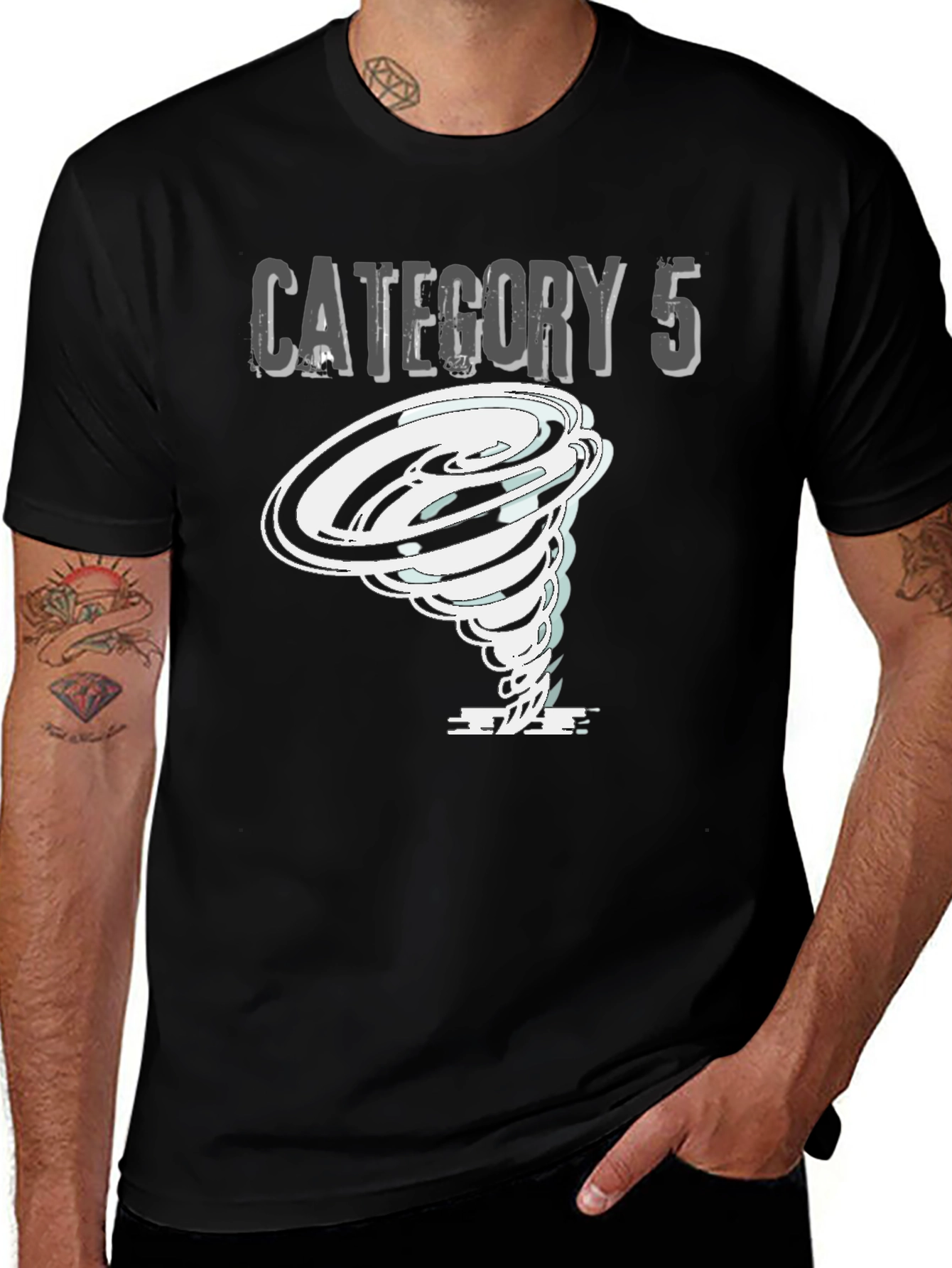 Variant 19 of Category 5 Tornado Black Graphic Tee