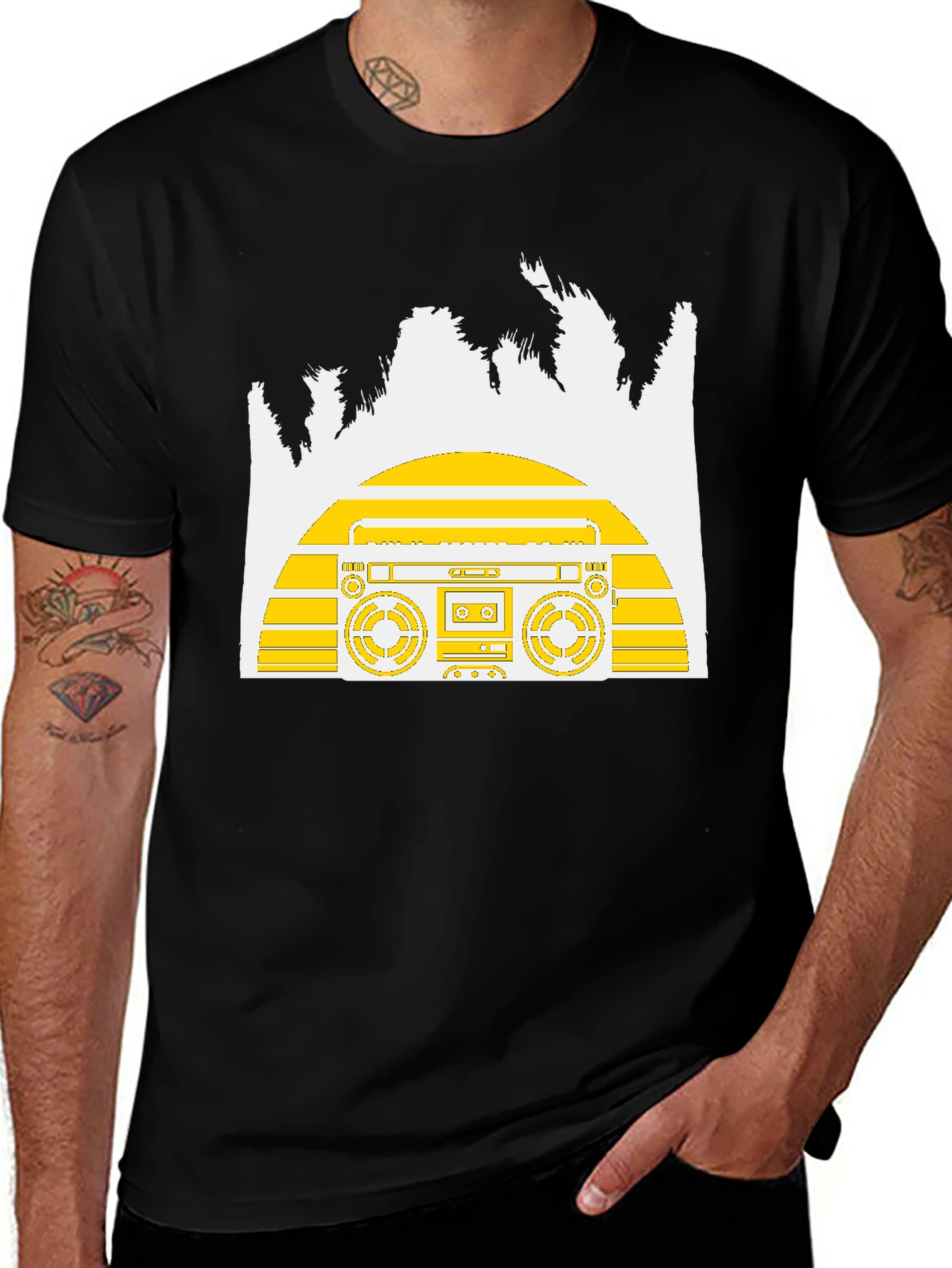 Variant 15 of Retro Boombox Graphic T-Shirt - Classic Cool!