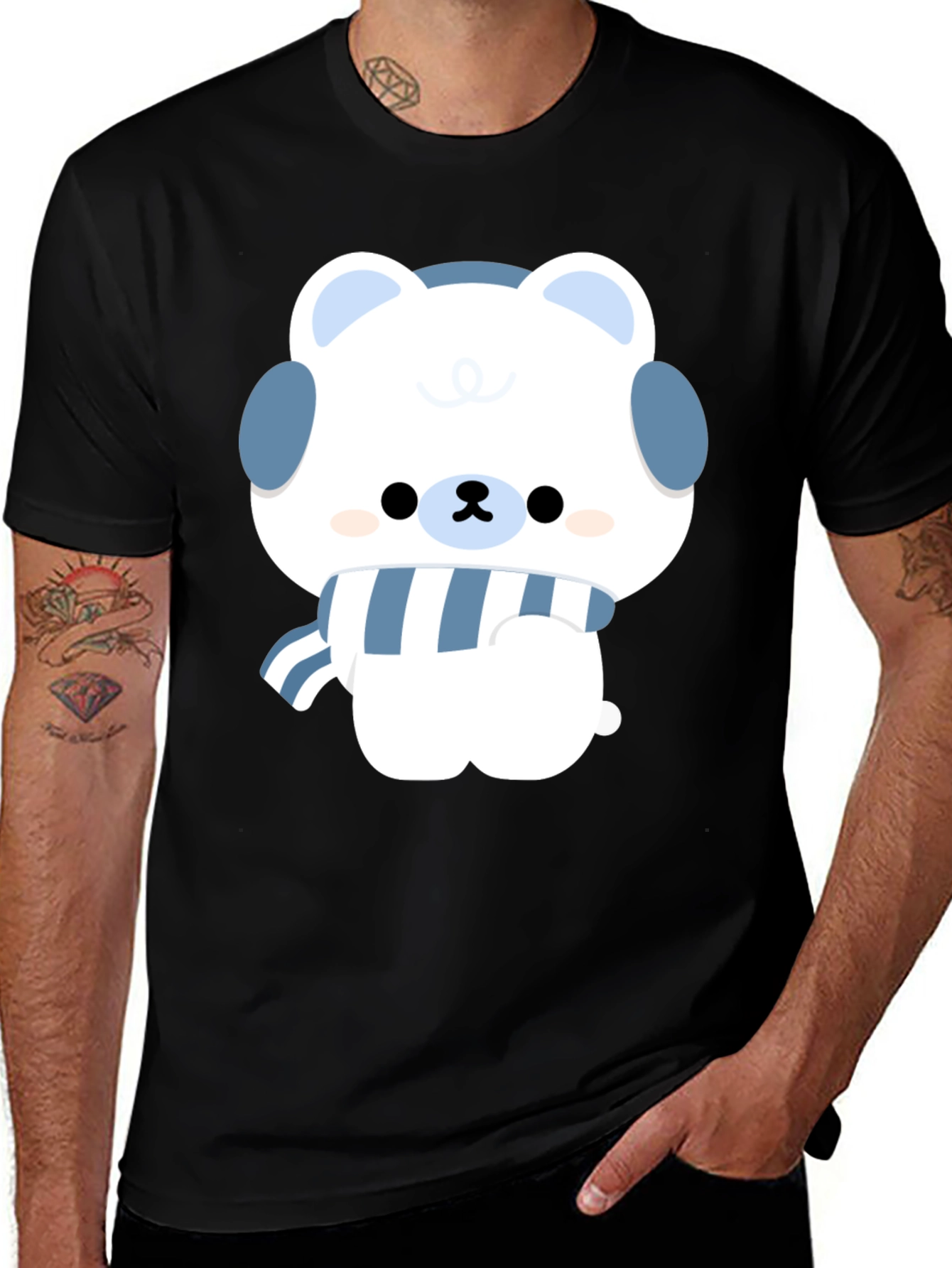 Variant 10 of Cute Winter Bear Graphic Tee - Stylish & Cozy