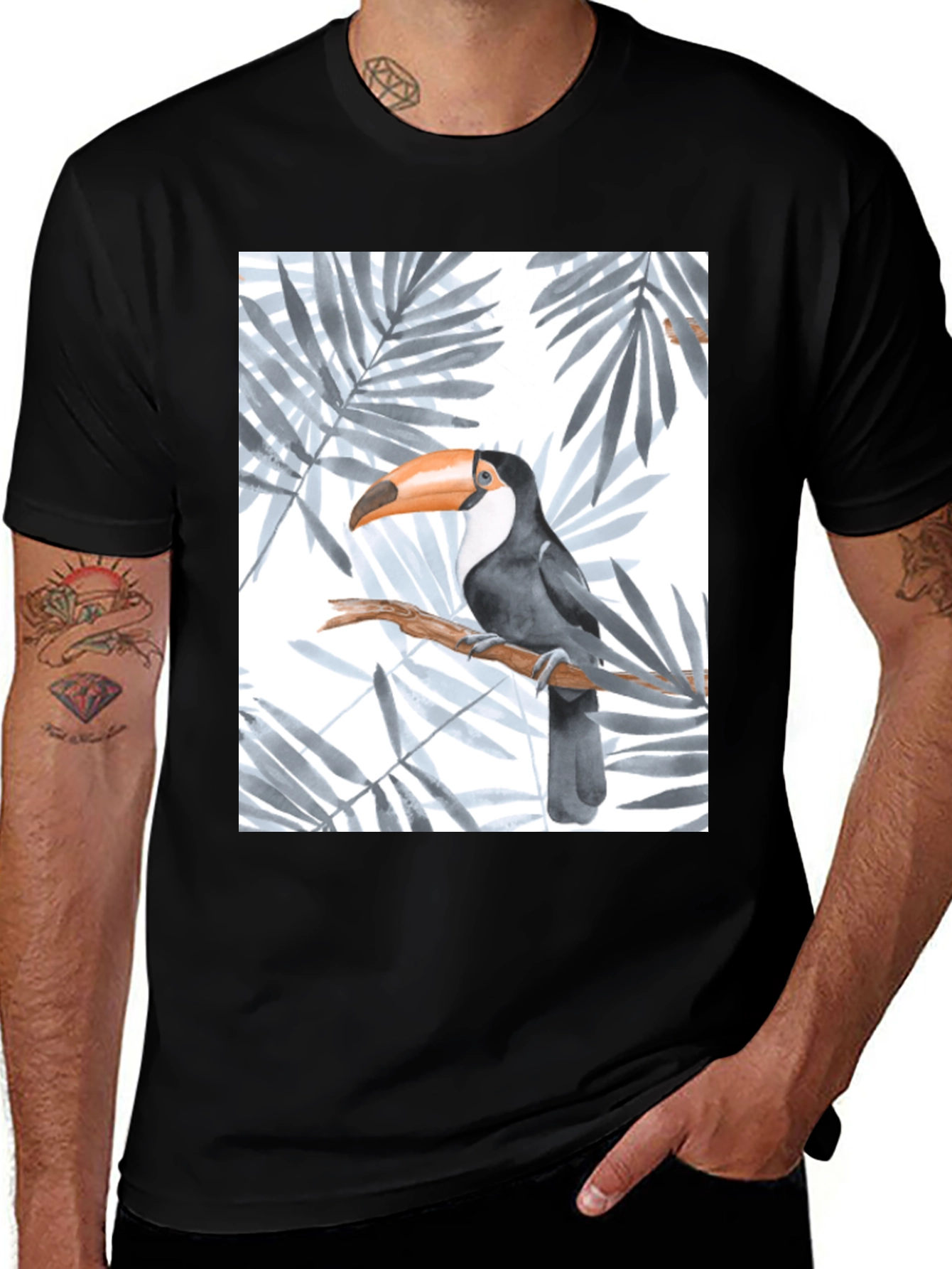 Variant 29 of Toucan Graphic Black T-Shirt