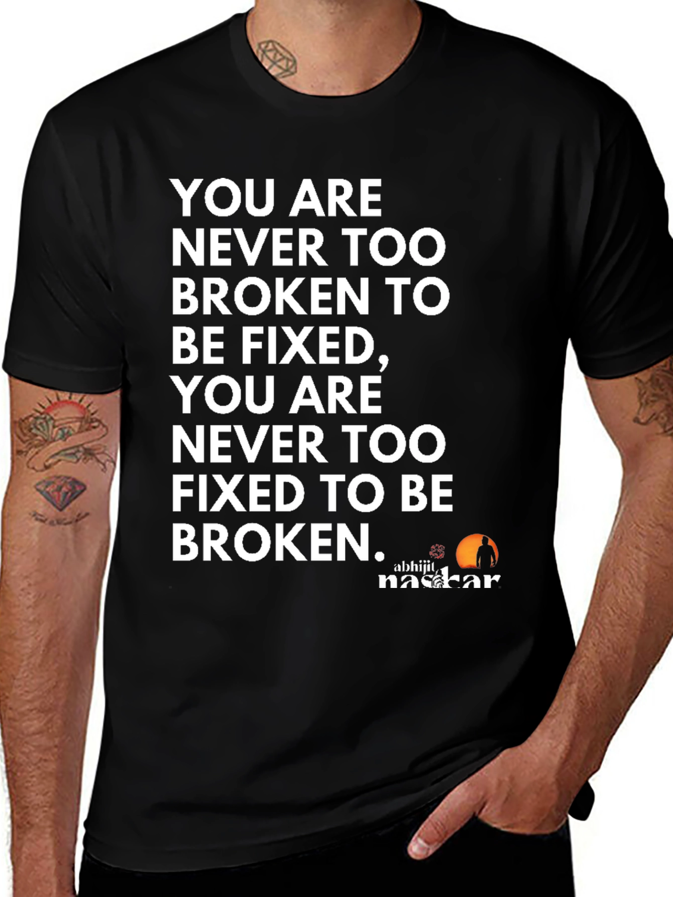 Variant 29 of Inspirational Graphic Tee - Never Too Broken/Fixed
