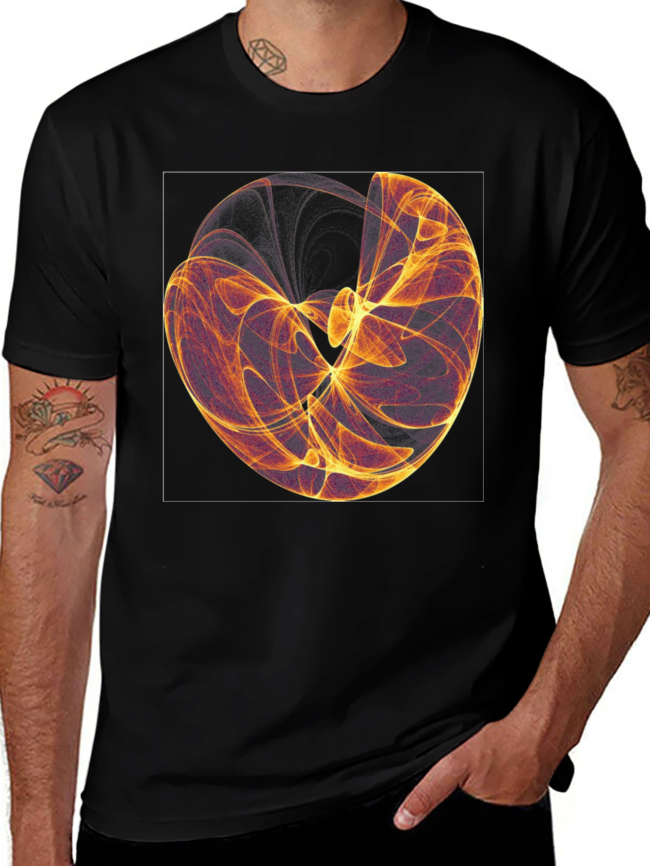 Variant 12 of Abstract Graphic Print Black T-Shirt