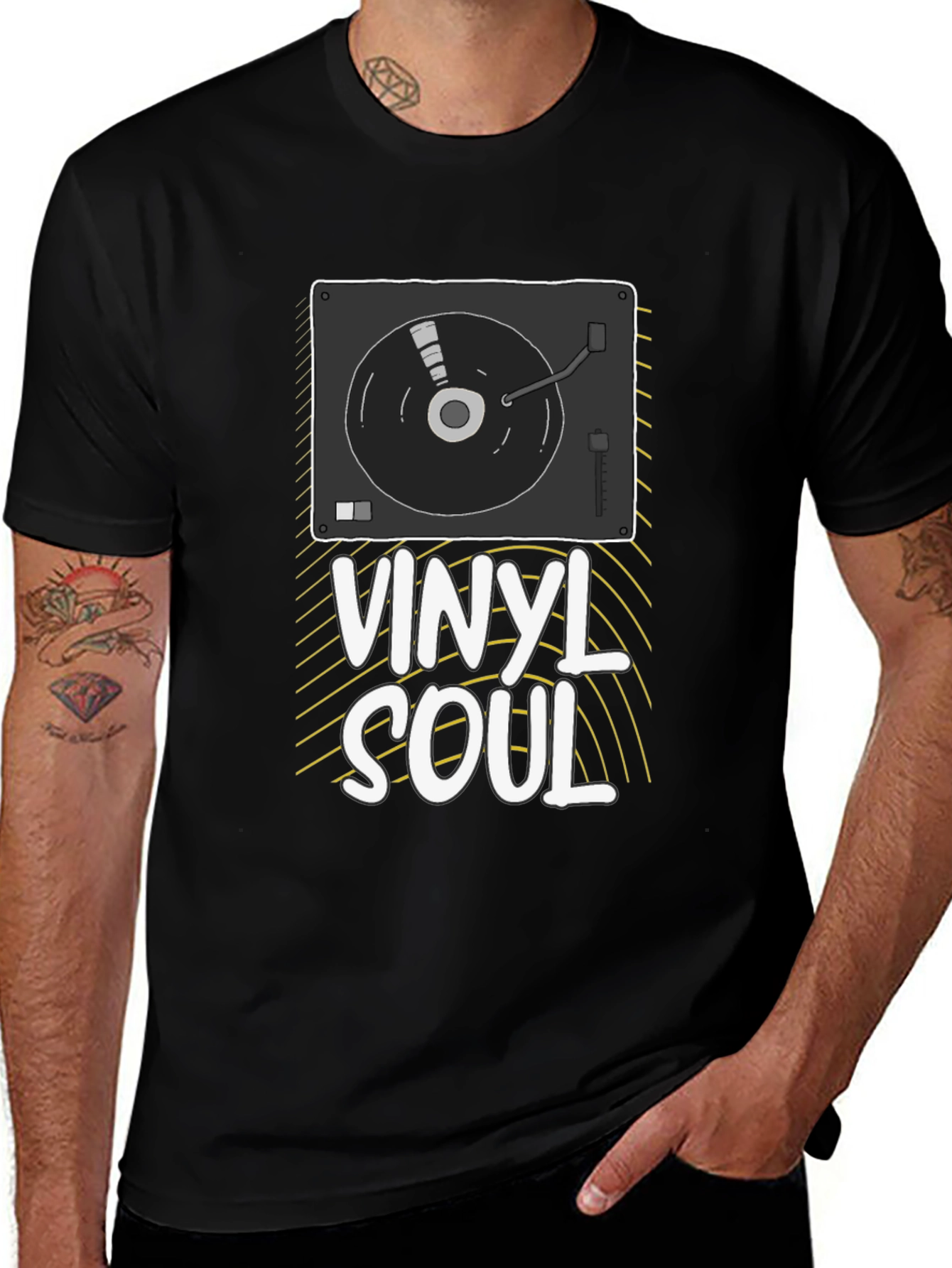Black Vinyl Soul Graphic Tee - Music Lover T-Shirt main image