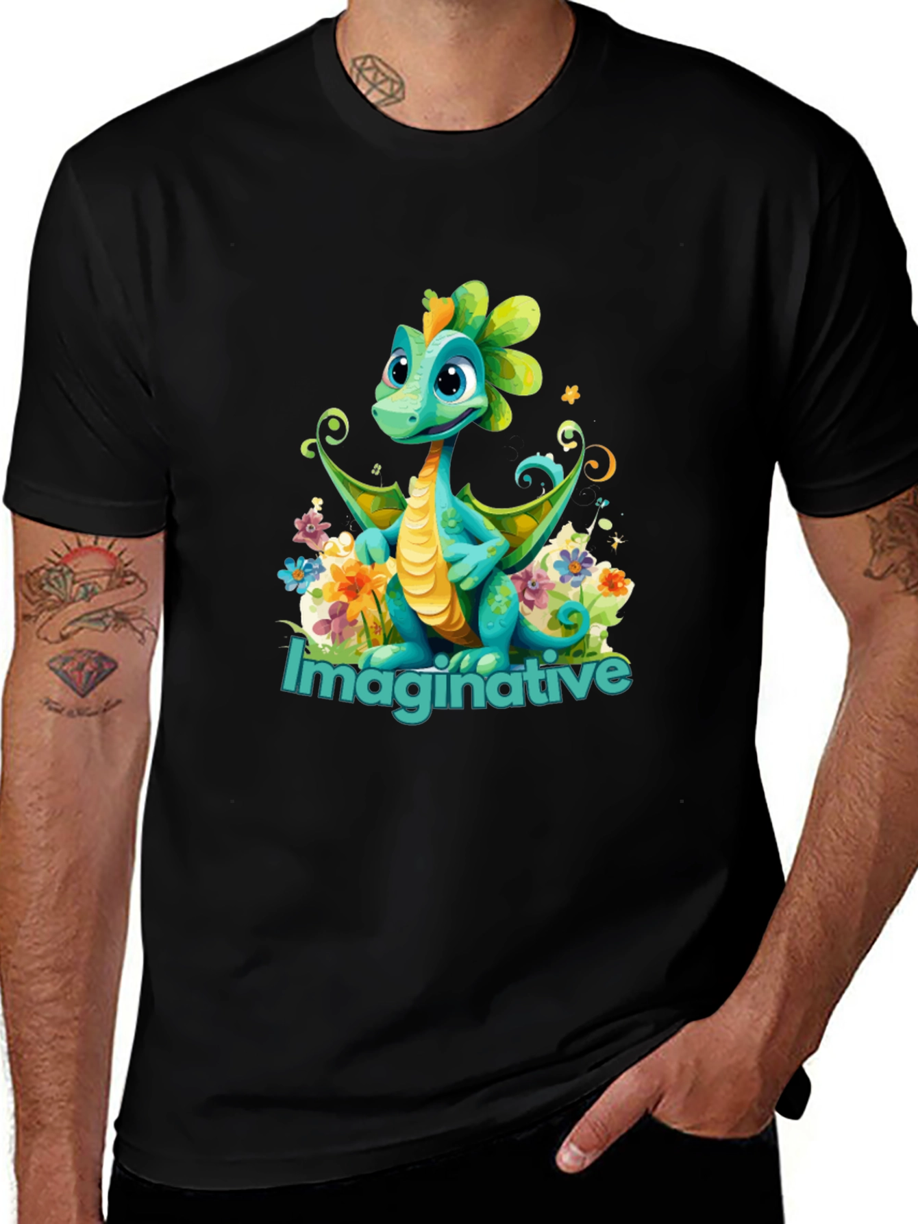 Variant 18 of Imaginative Dragon T-Shirt - Unique Cartoon Design