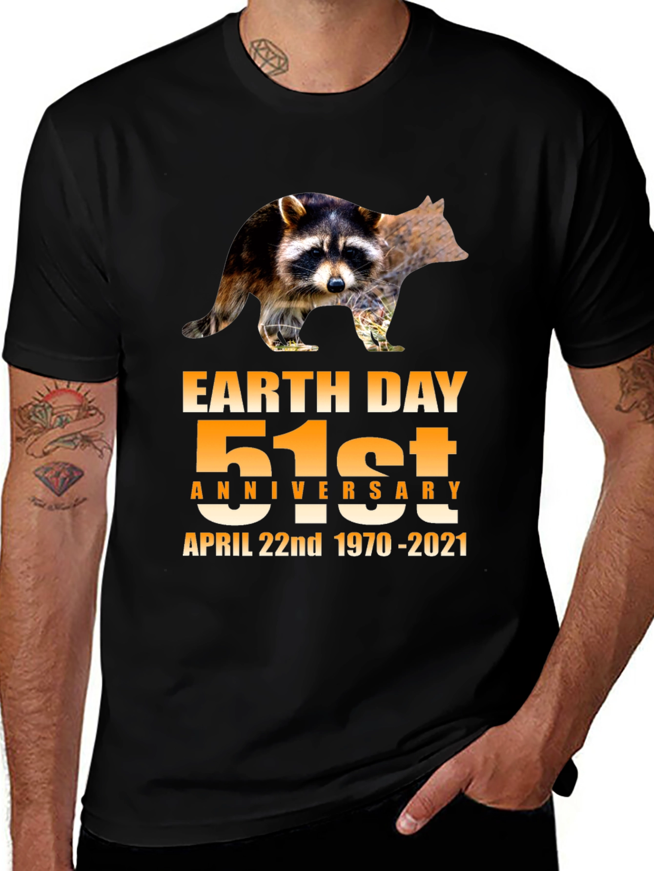 Variant 26 of Earth Day 51st Anniversary Raccoon Graphic Tee