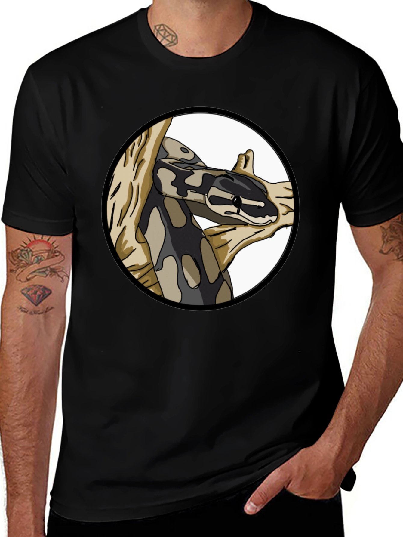 Variant 19 of Snake Graphic Print Crew Neck T-Shirt