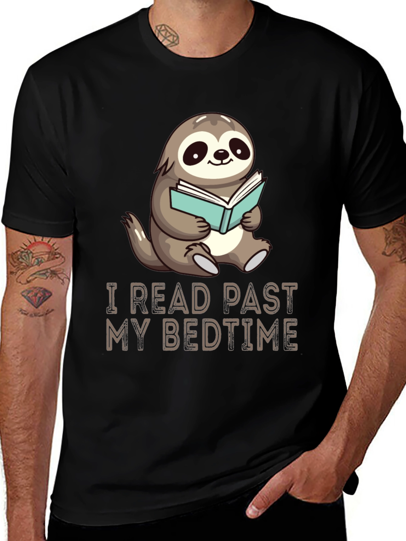 Variant 7 of I Read Past My Bedtime Sloth T-Shirt