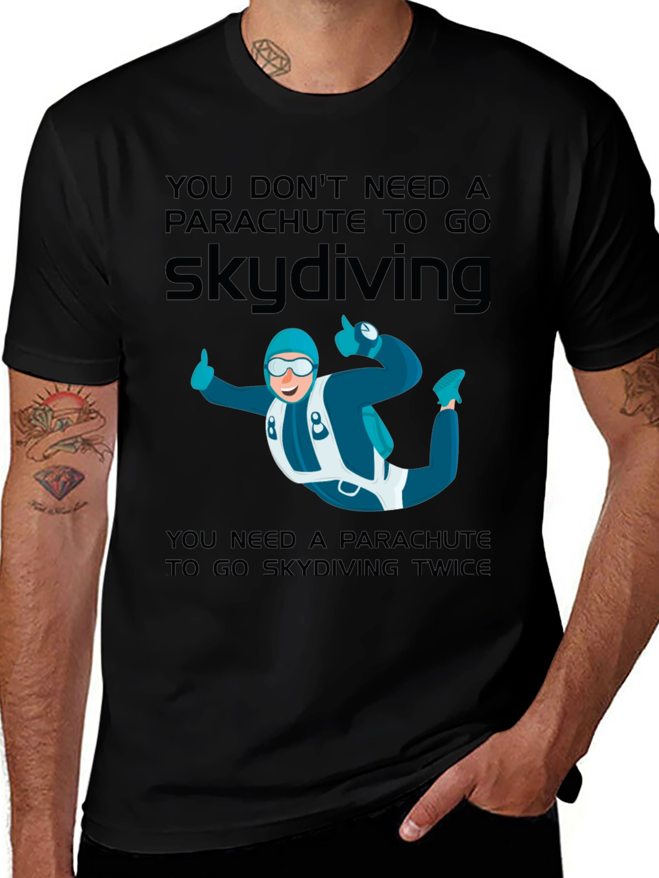 Variant 5 of Funny Skydiving T-Shirt - No Parachute Needed!