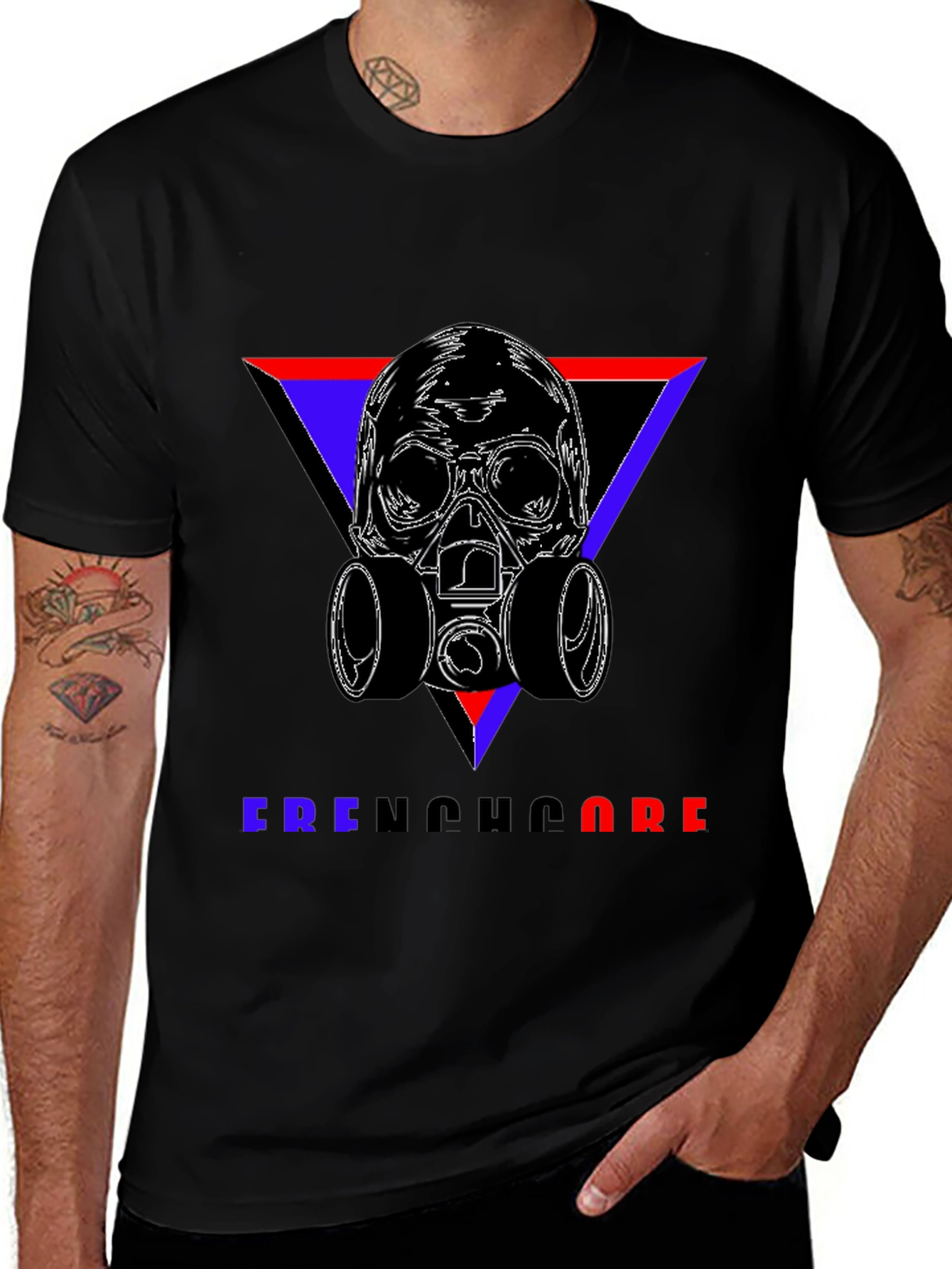 Variant 14 of Frenchcore Gas Mask T-Shirt