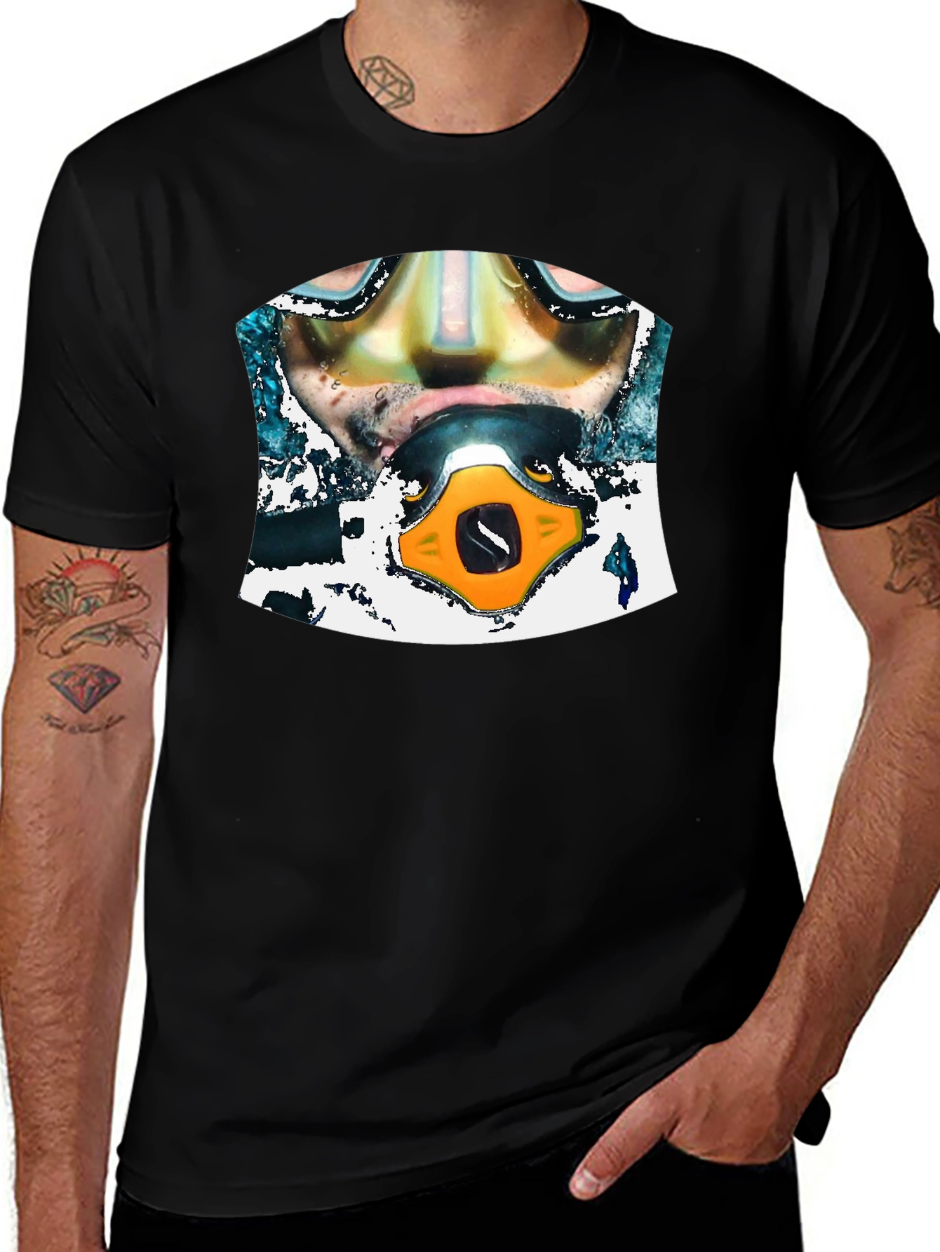 Variant 16 of Diver Graphic Black T-Shirt