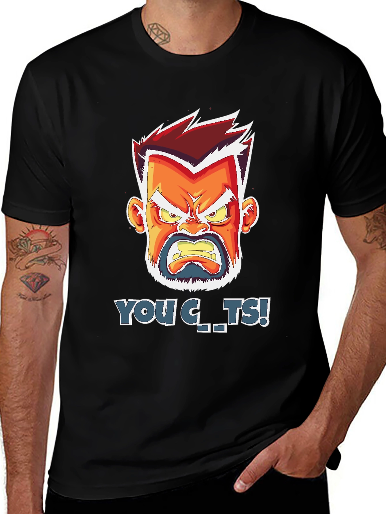 Variant 26 of Angry Cartoon Face T-Shirt - You C..ts!