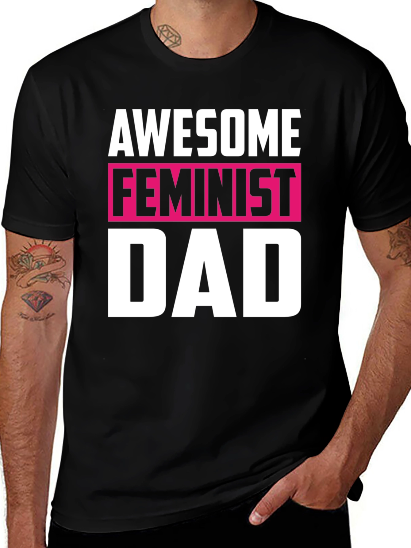 Variant 20 of Awesome Feminist Dad Graphic T-Shirt