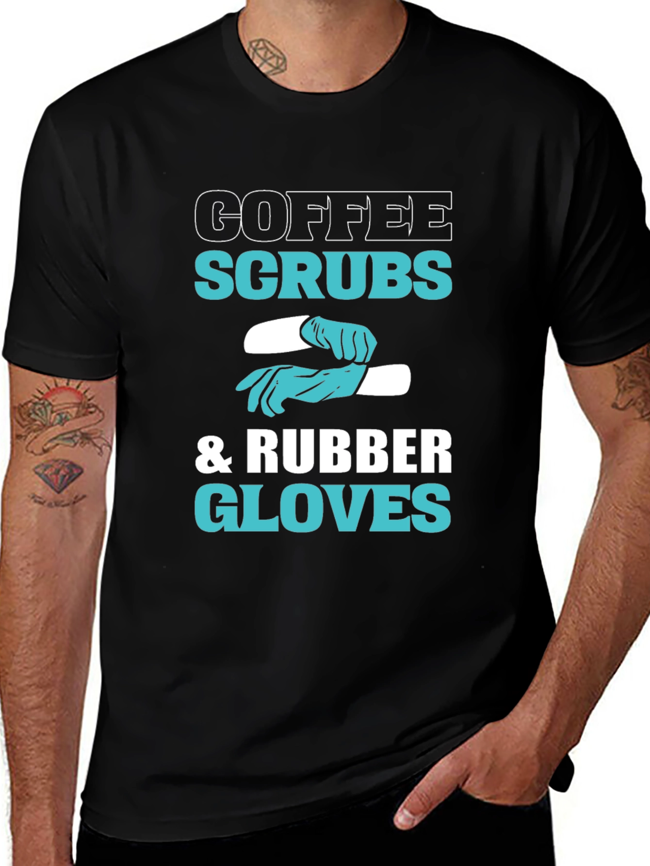Variant 27 of Coffee Scrubs & Rubber Gloves Graphic T-Shirt