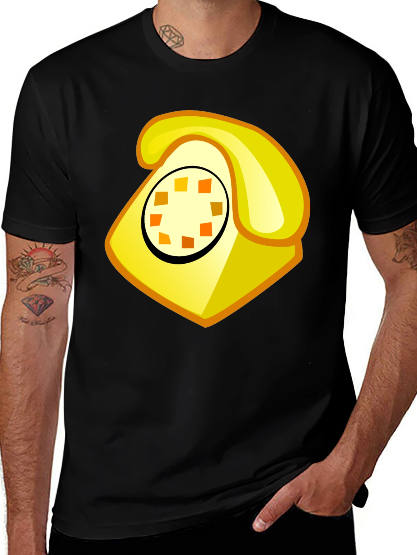 Variant 4 of Retro Yellow Phone Graphic T-Shirt