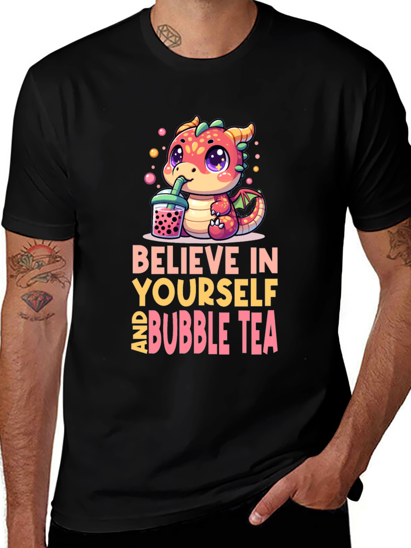 Variant 17 of Believe In Yourself & Bubble Tea T-Shirt