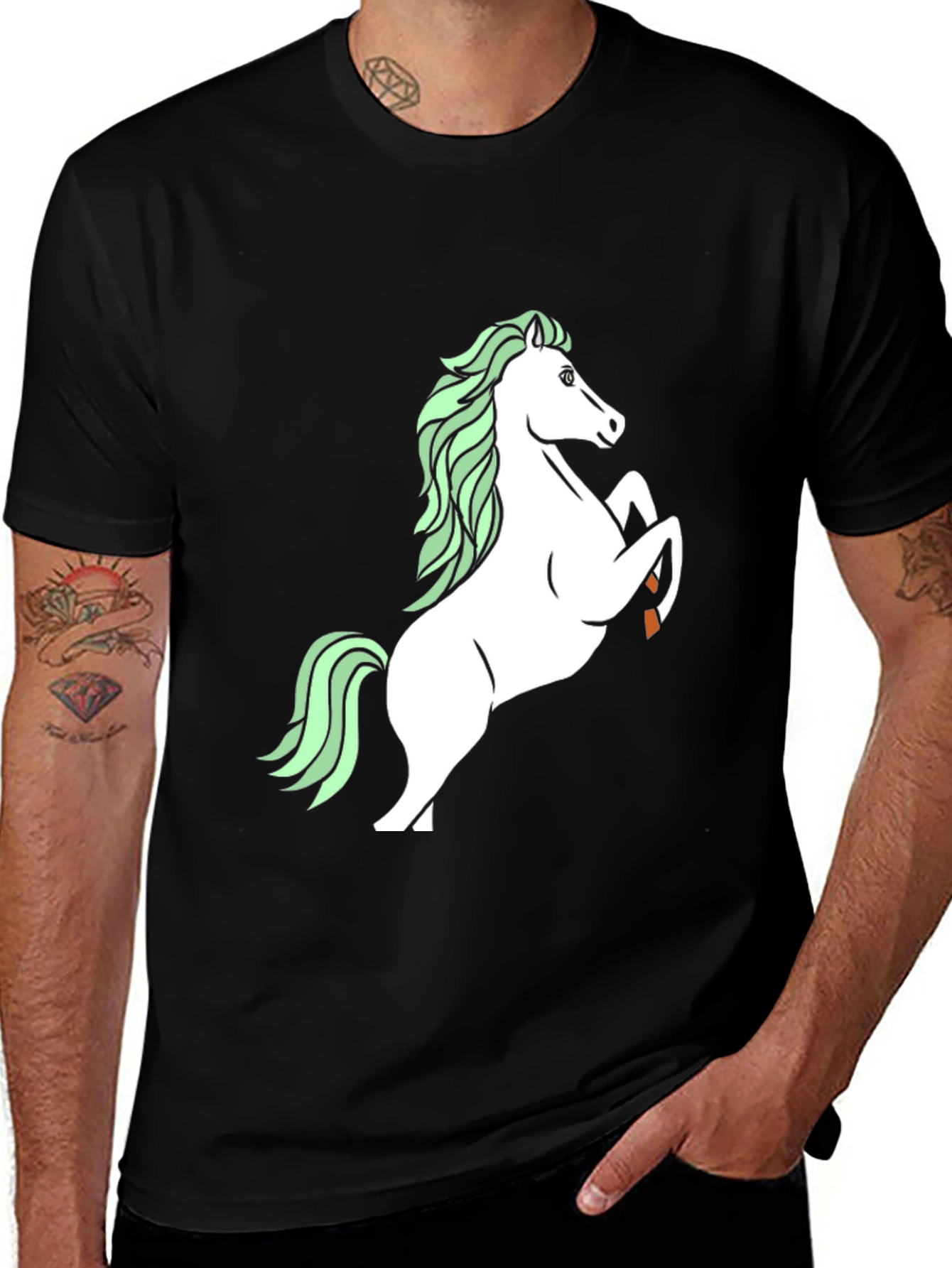Variant 30 of Unicorn Graphic Tee - Black Cotton T-Shirt