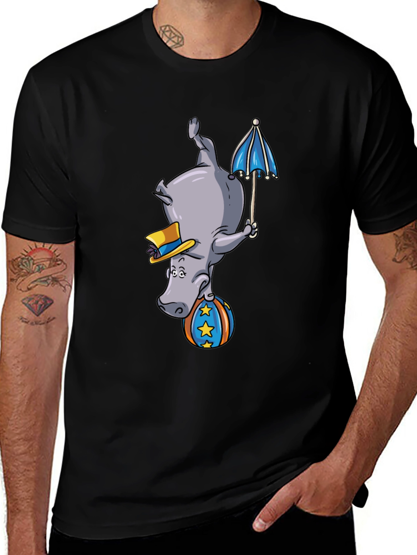 Variant 6 of Upside-Down Hippo Circus T-Shirt
