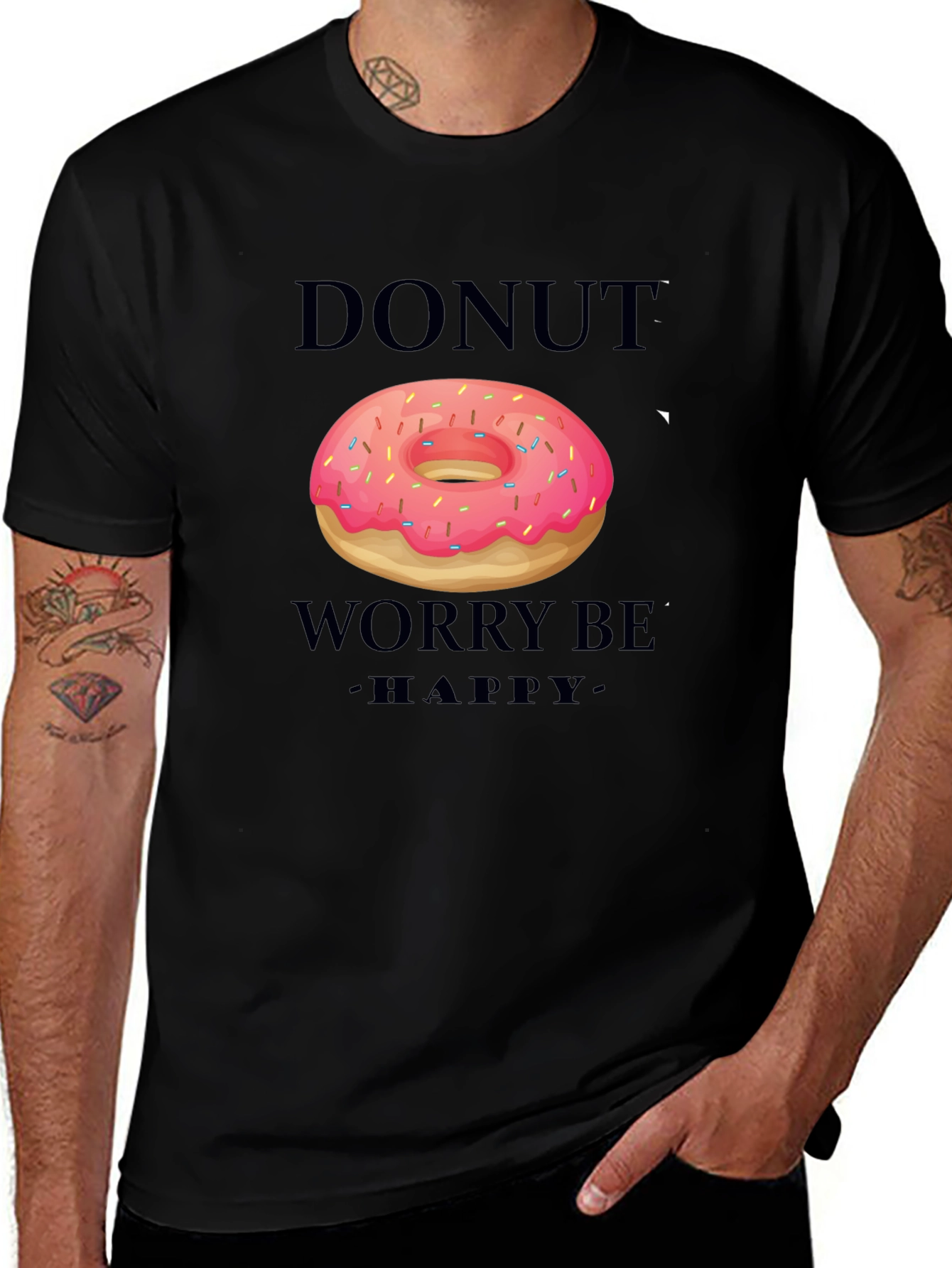Variant 22 of Donut Worry Be Happy Graphic T-Shirt