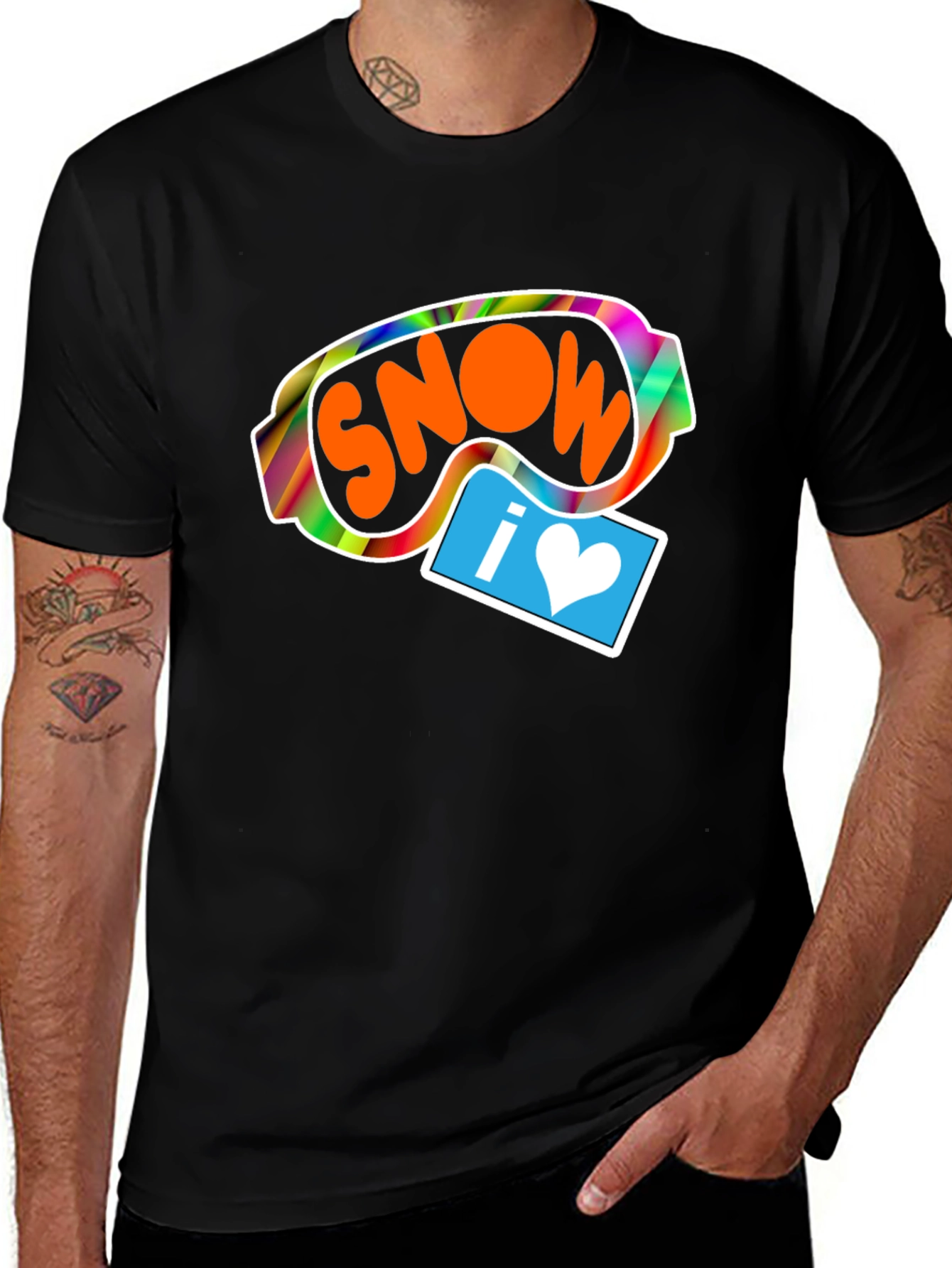 Variant 13 of Snow Goggles Graphic Black T-Shirt