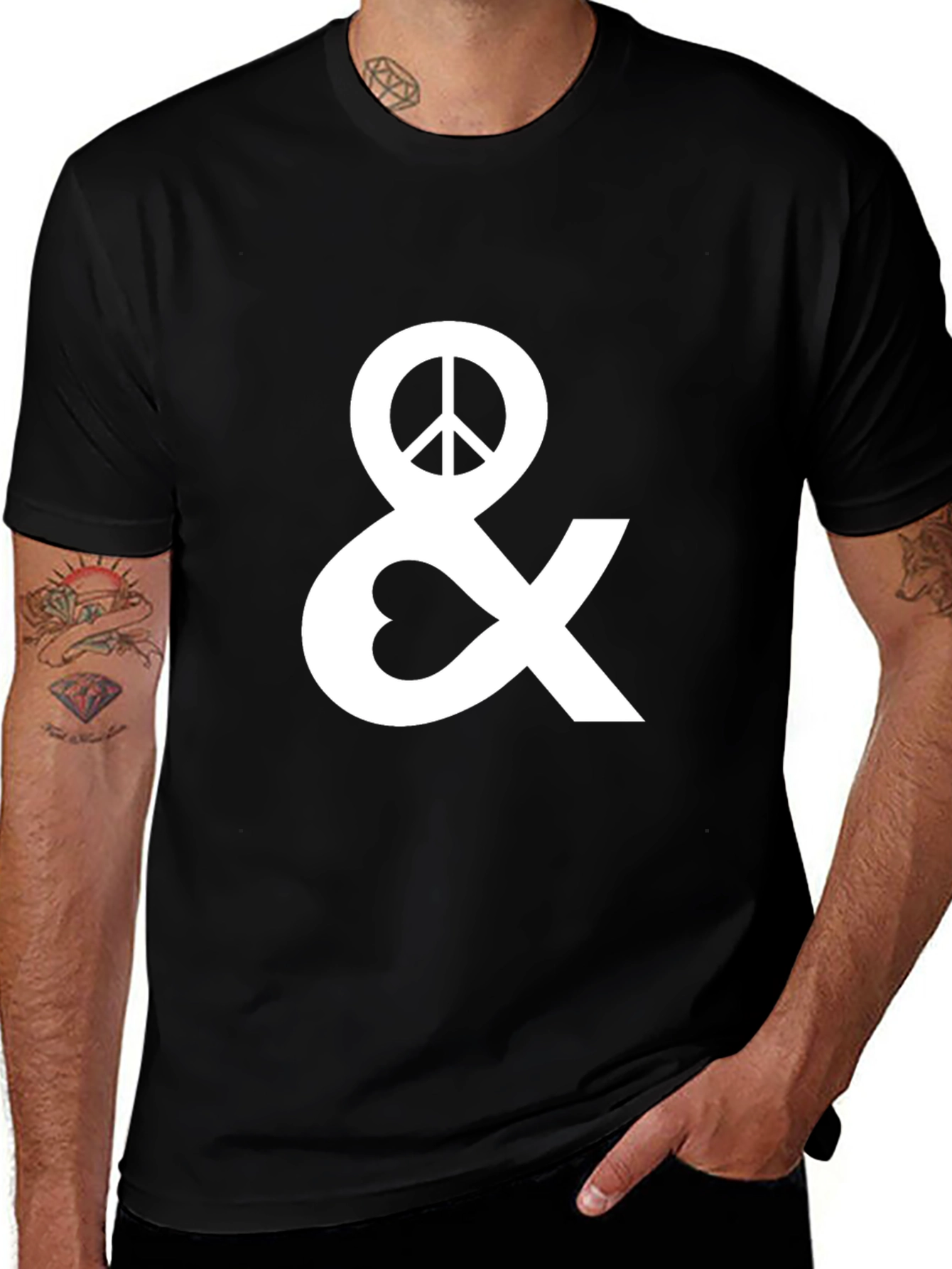 Variant 28 of Peace & Love Graphic T-Shirt - Stylish & Comfortable