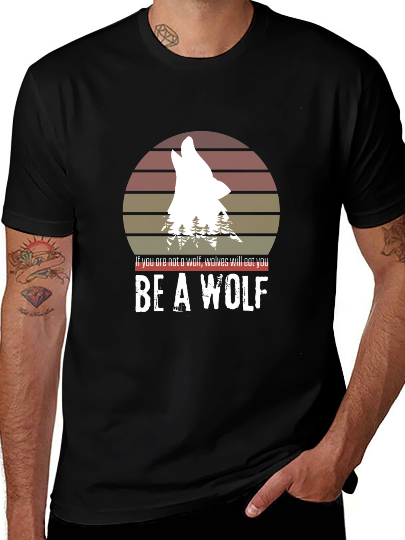Variant 22 of Be a Wolf T-Shirt - Motivational Graphic Tee