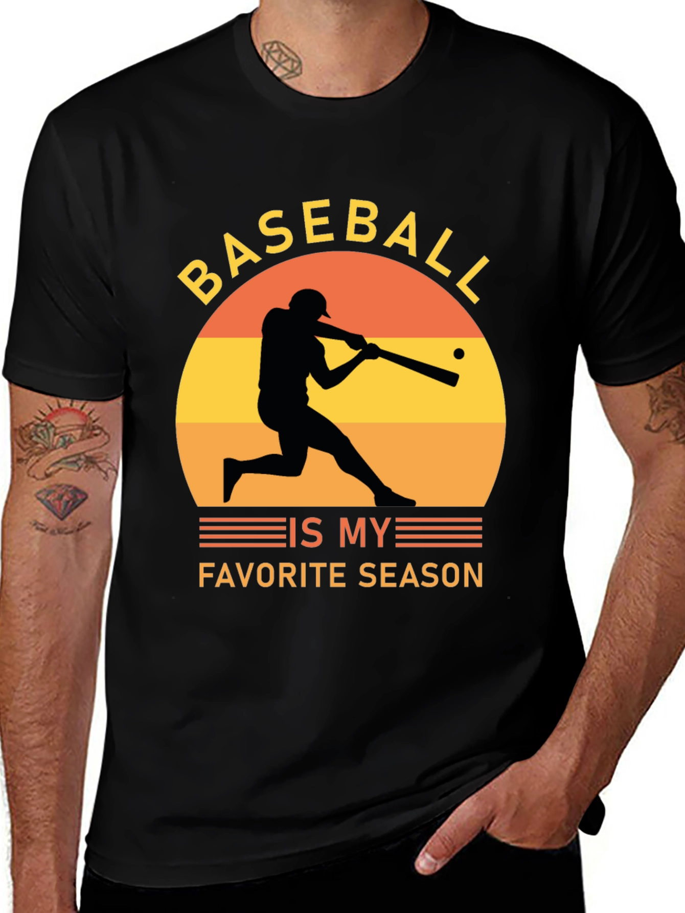 Variant 11 of Baseball Is My Favorite Season Black Tee