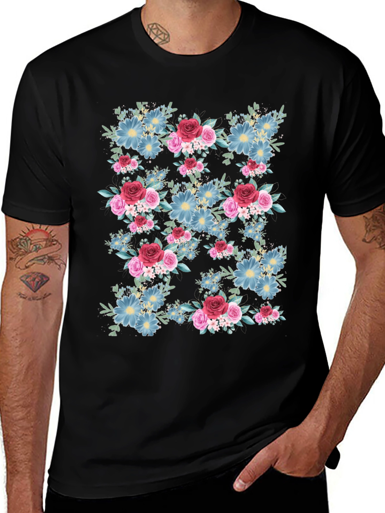 Variant 10 of Floral Print Crew Neck T-Shirt