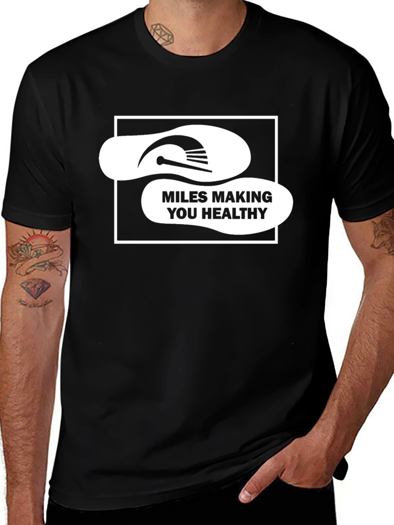 Variant 5 of Miles Making You Healthy Black T-Shirt