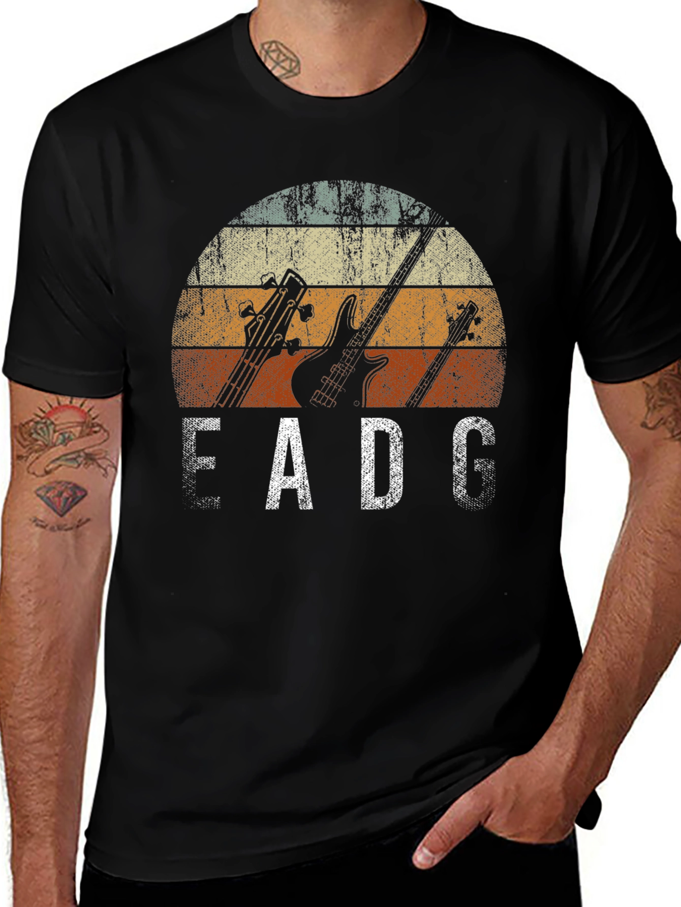 Variant 28 of EADG Guitarist Retro T-Shirt
