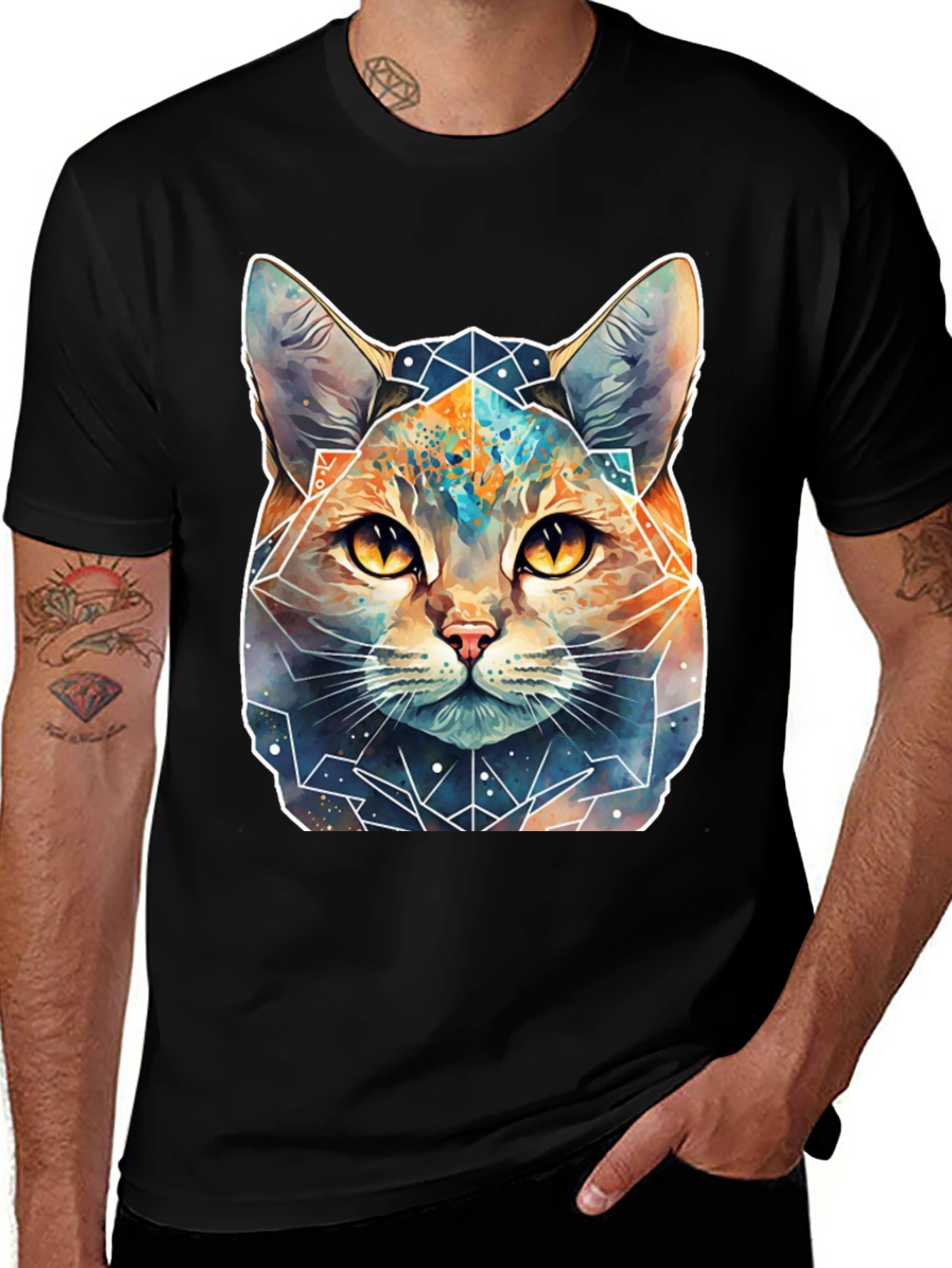 Variant 23 of Geometric Galaxy Cat T-Shirt - Unisex