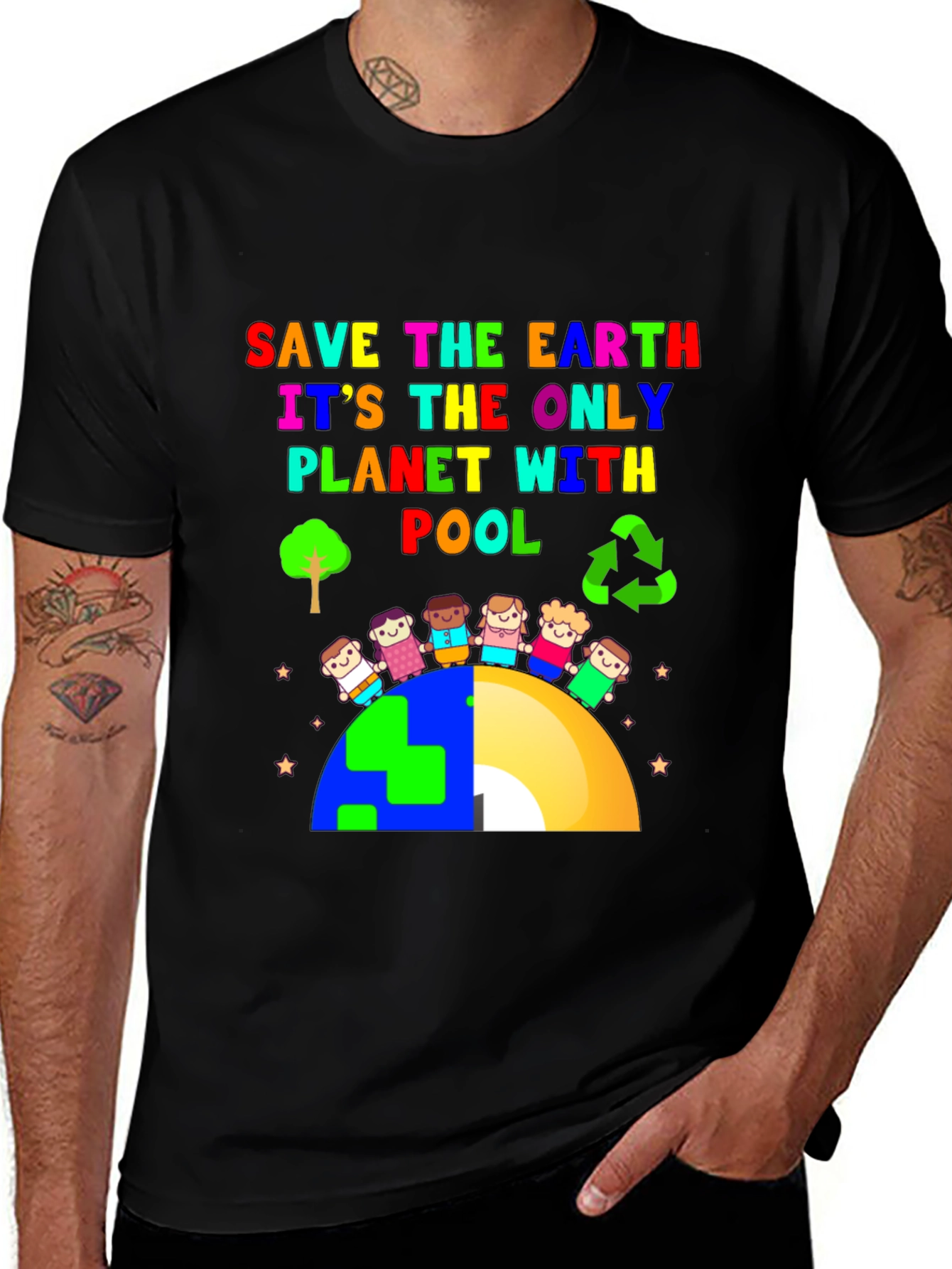 Variant 28 of Save the Earth T-Shirt: Only Planet With Pool