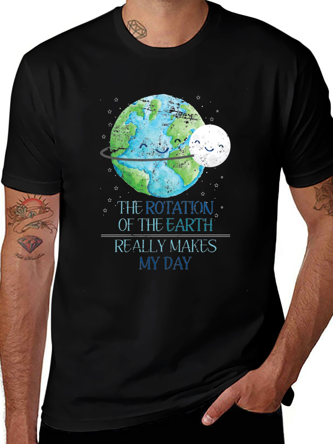 Variant 10 of Earth Rotation Makes My Day Graphic Tee