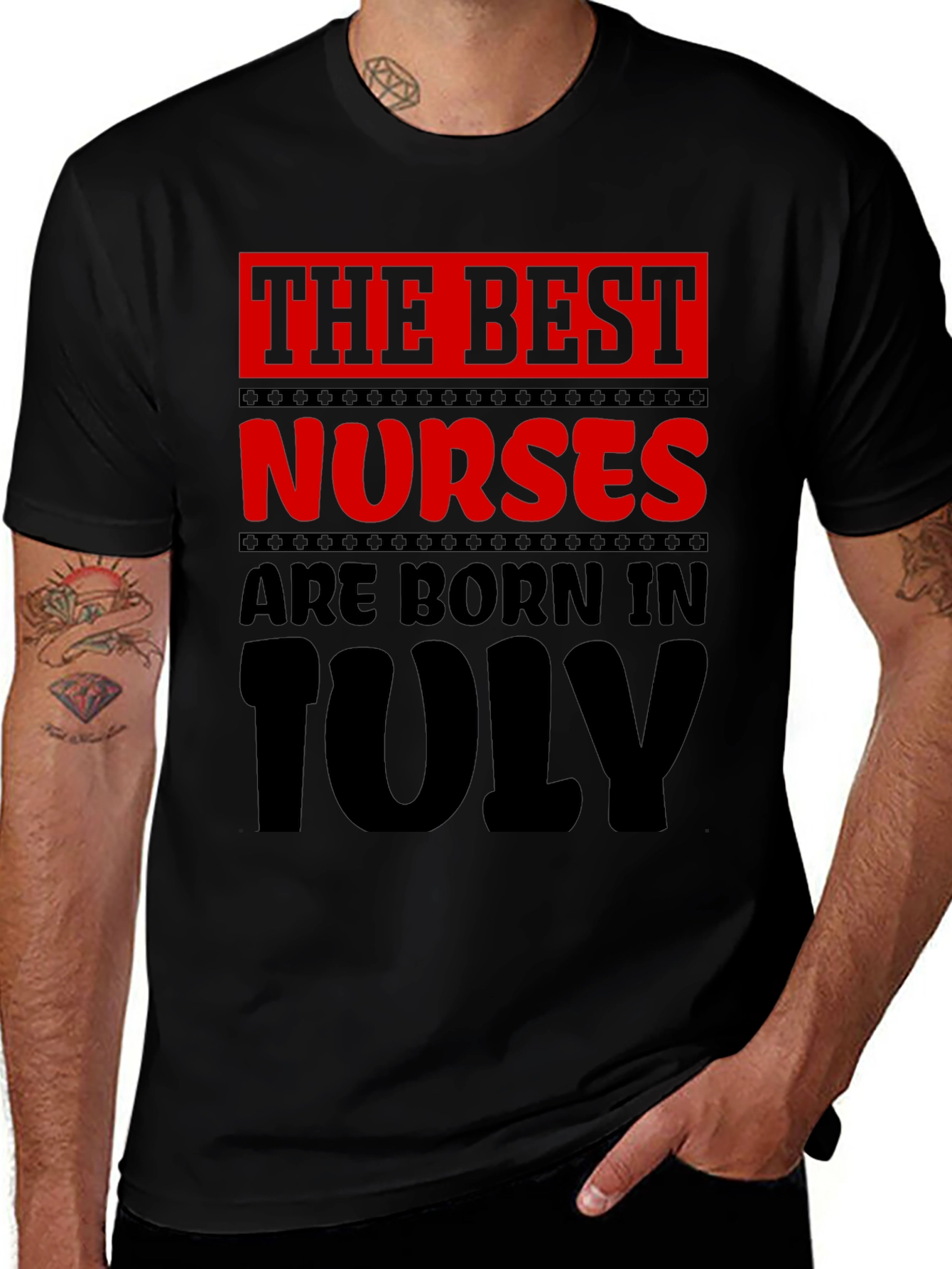Black The Best Nurses Are Born In July T-Shirt main image