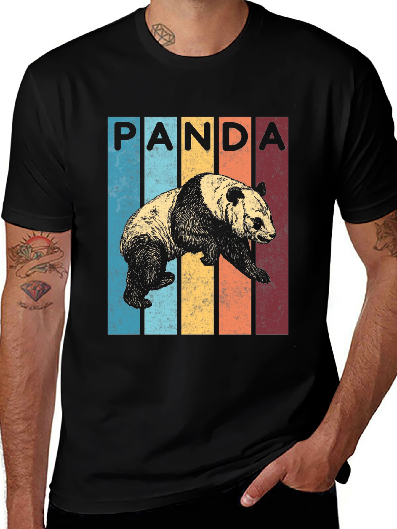 Variant 15 of Vintage Panda Graphic Tee - Unisex Retro Style
