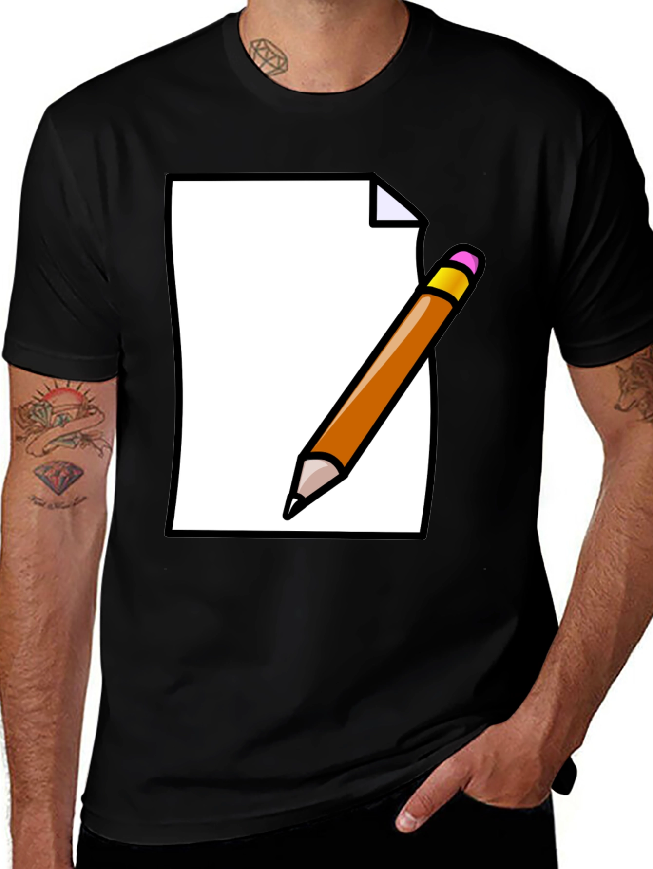 Paper & Pencil T-Shirt - Creative Design