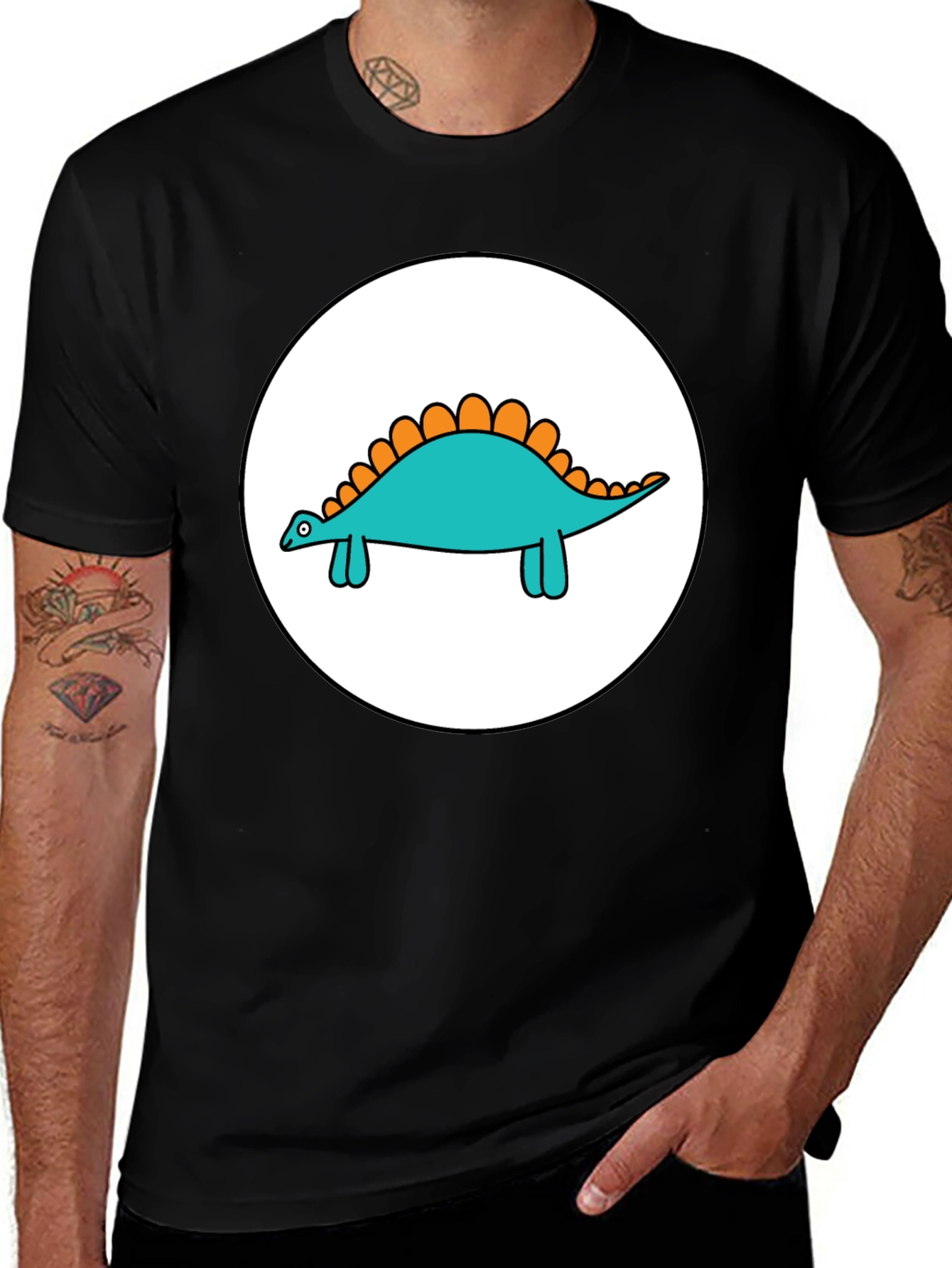 Variant 7 of Dino Graphic Tee - Black Cotton T-Shirt
