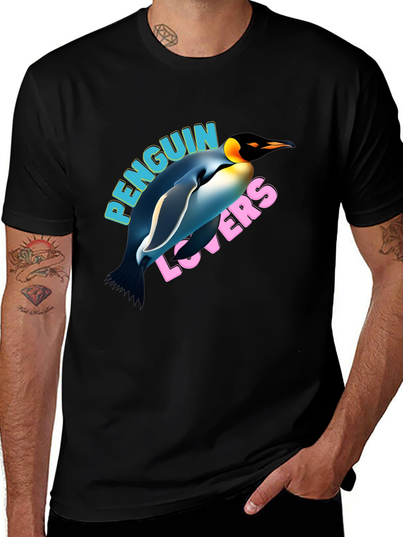 Variant 27 of Penguin Lovers Graphic T-Shirt - Black