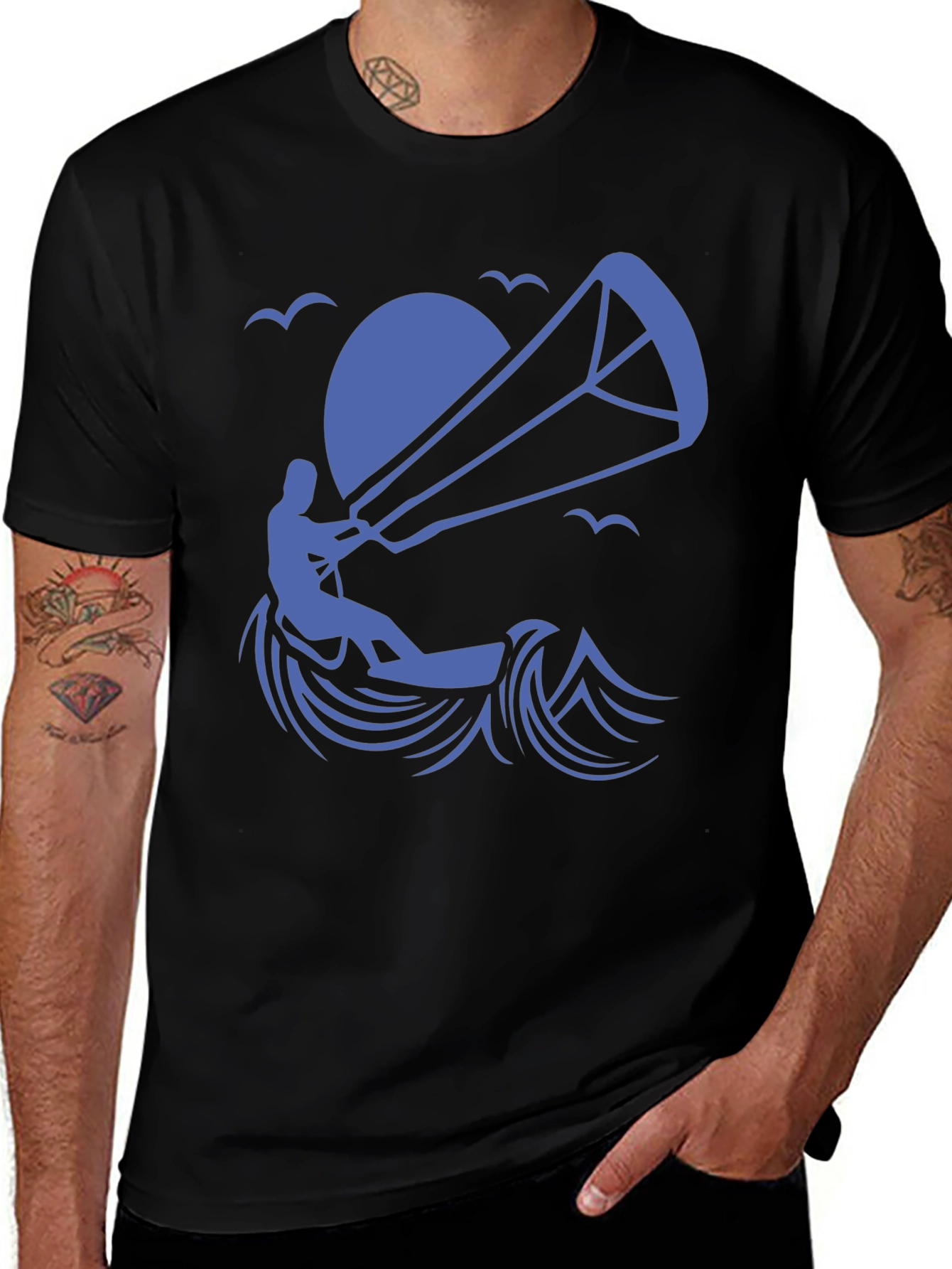 Variant 10 of Kitesurfing Silhouette Graphic T-Shirt