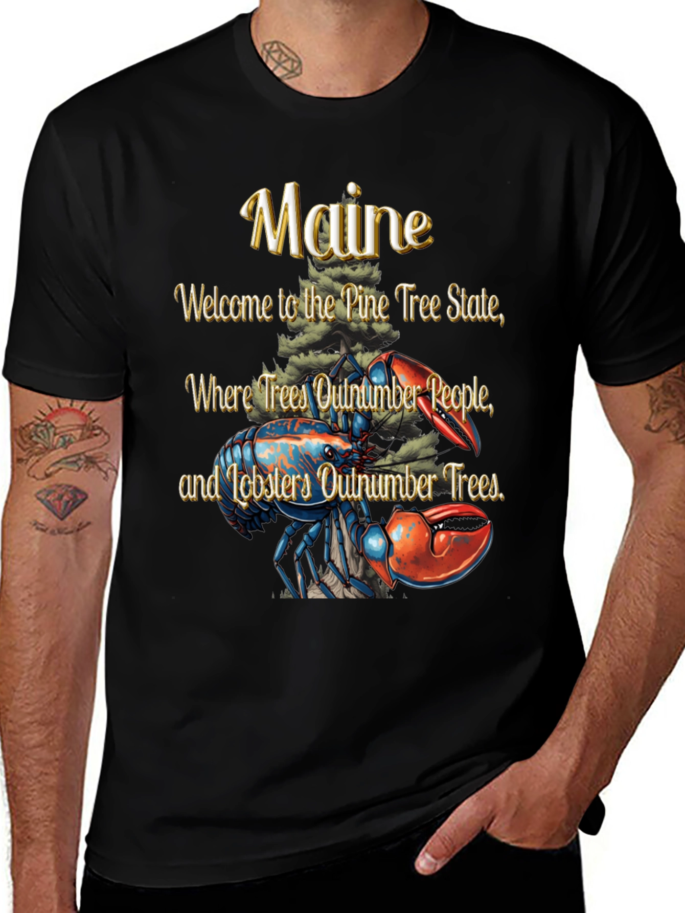 Maine Lobster Graphic T-Shirt