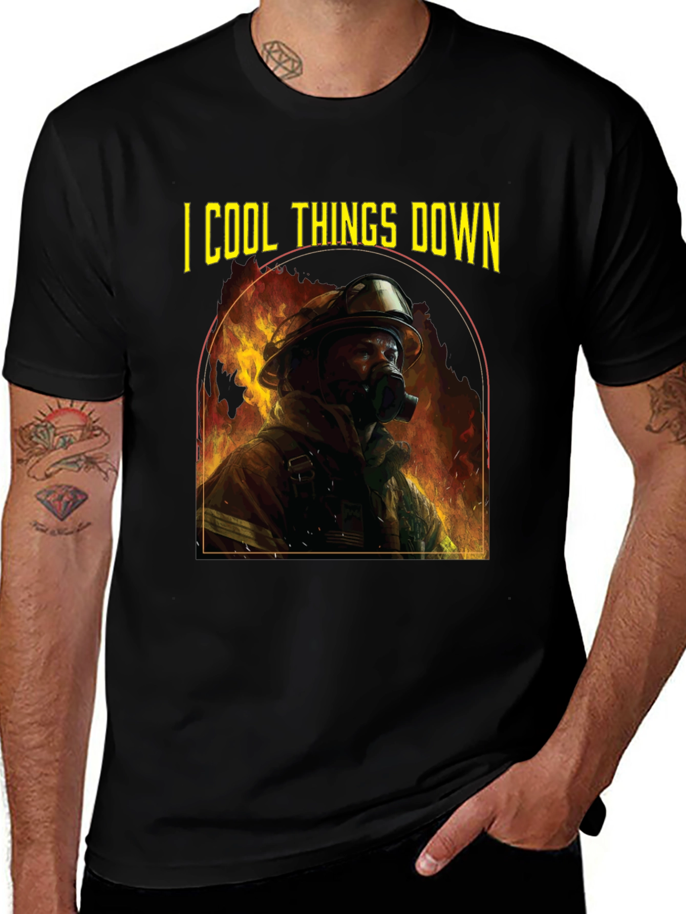 Variant 15 of Cool Things Down Firefighter Graphic T-Shirt
